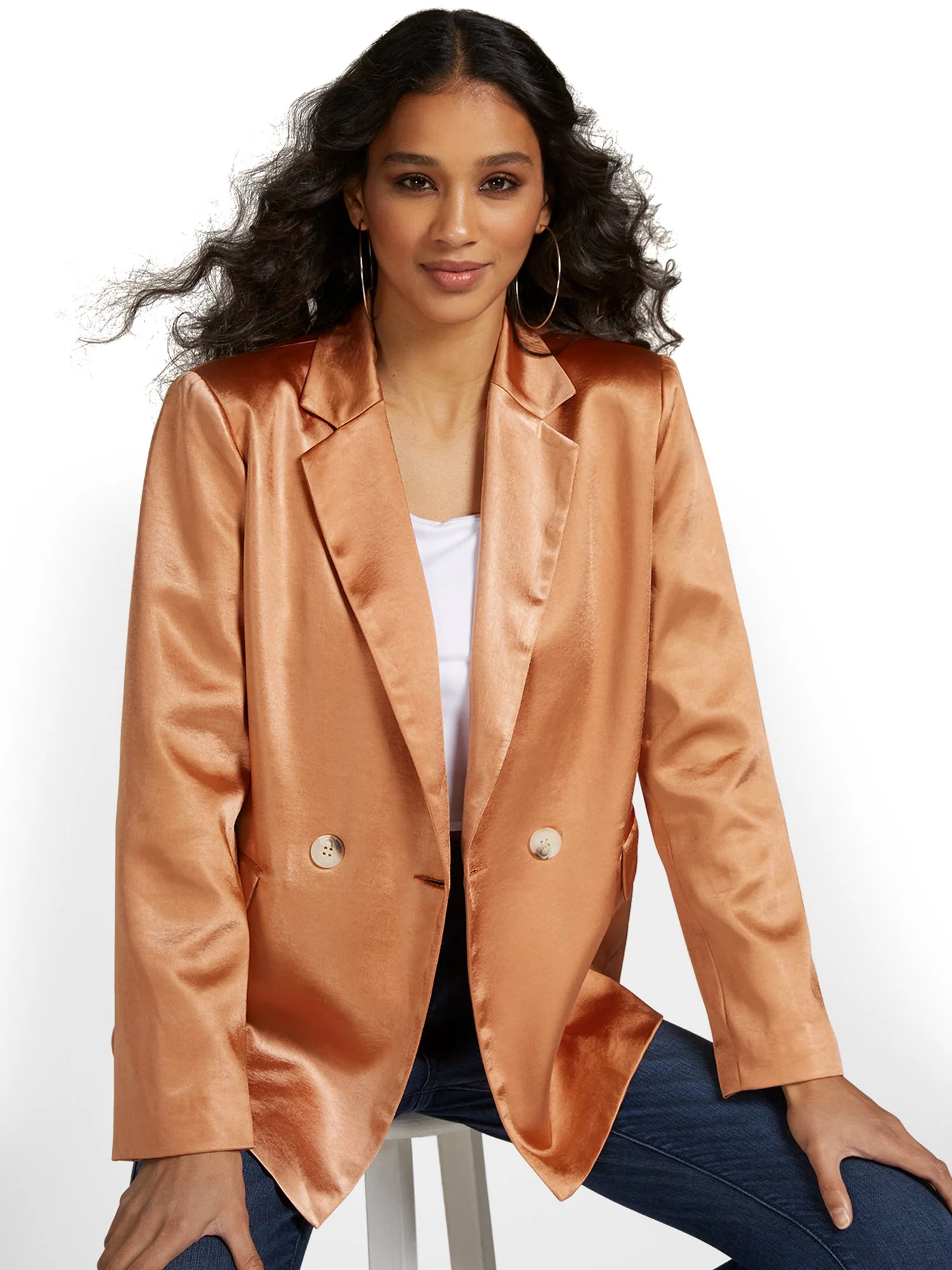 Sans Souci Satin Boyfriend Blazer - Brands We Love