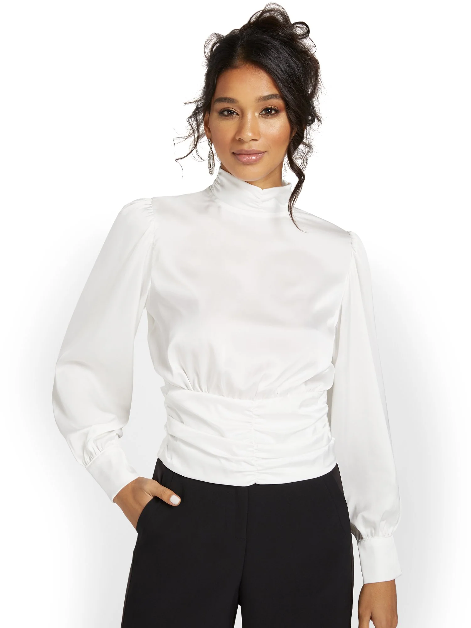 Satin Open-Back Blouse - Image 4