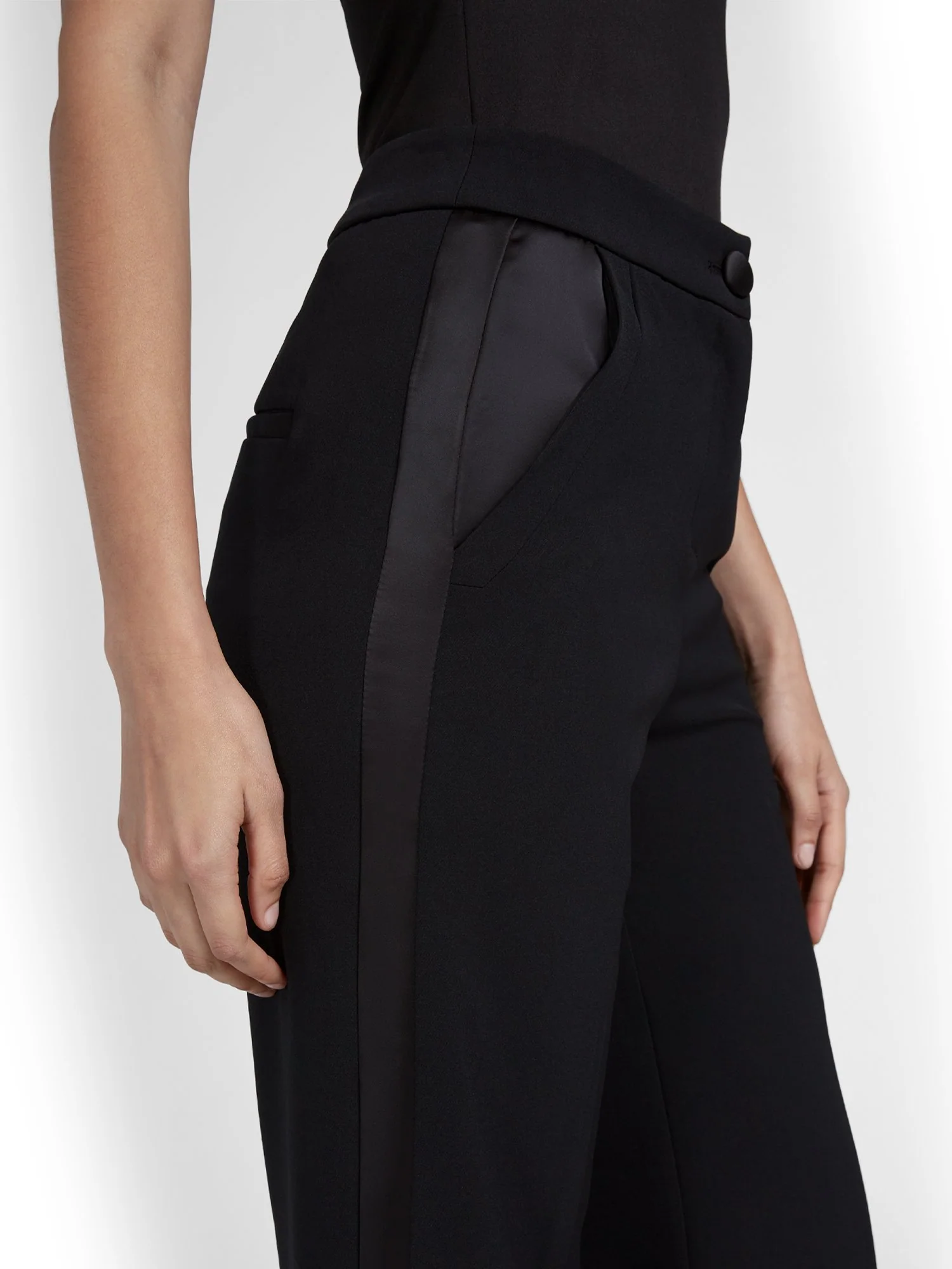 Satin-Trim Wide-Leg Tuxedo Pant - Image 4