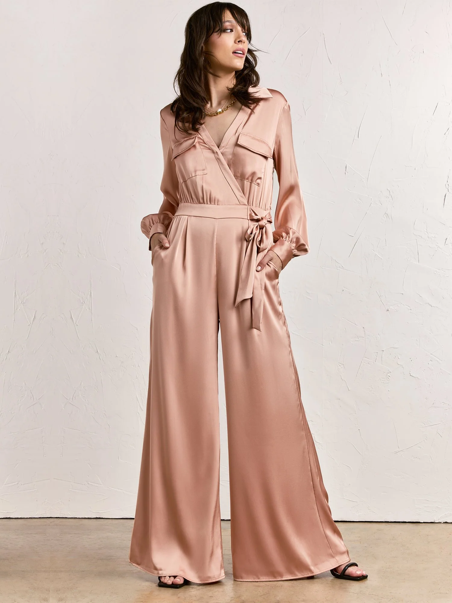 Strut & Bolt Satin Wrap Wide Leg Jumpsuit - Brands We Love - Image 8