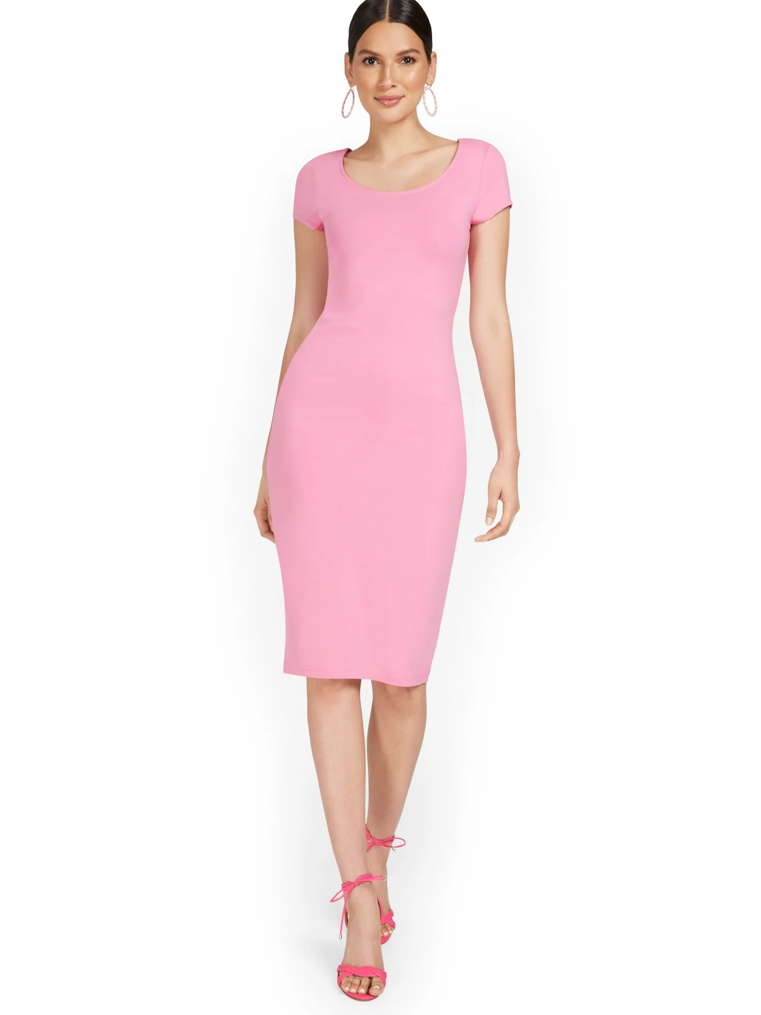 Scoopneck Cap-Sleeve Midi Dress - Everyday Collection - Image 18