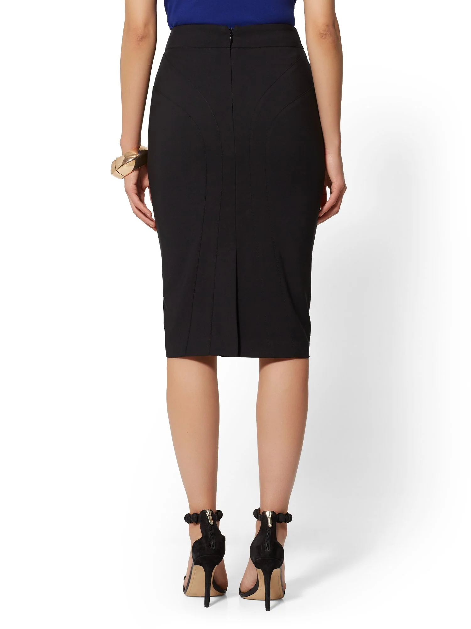 Seamed Pencil Skirt - All-Season Stretch - 7th Avenue - Image 3