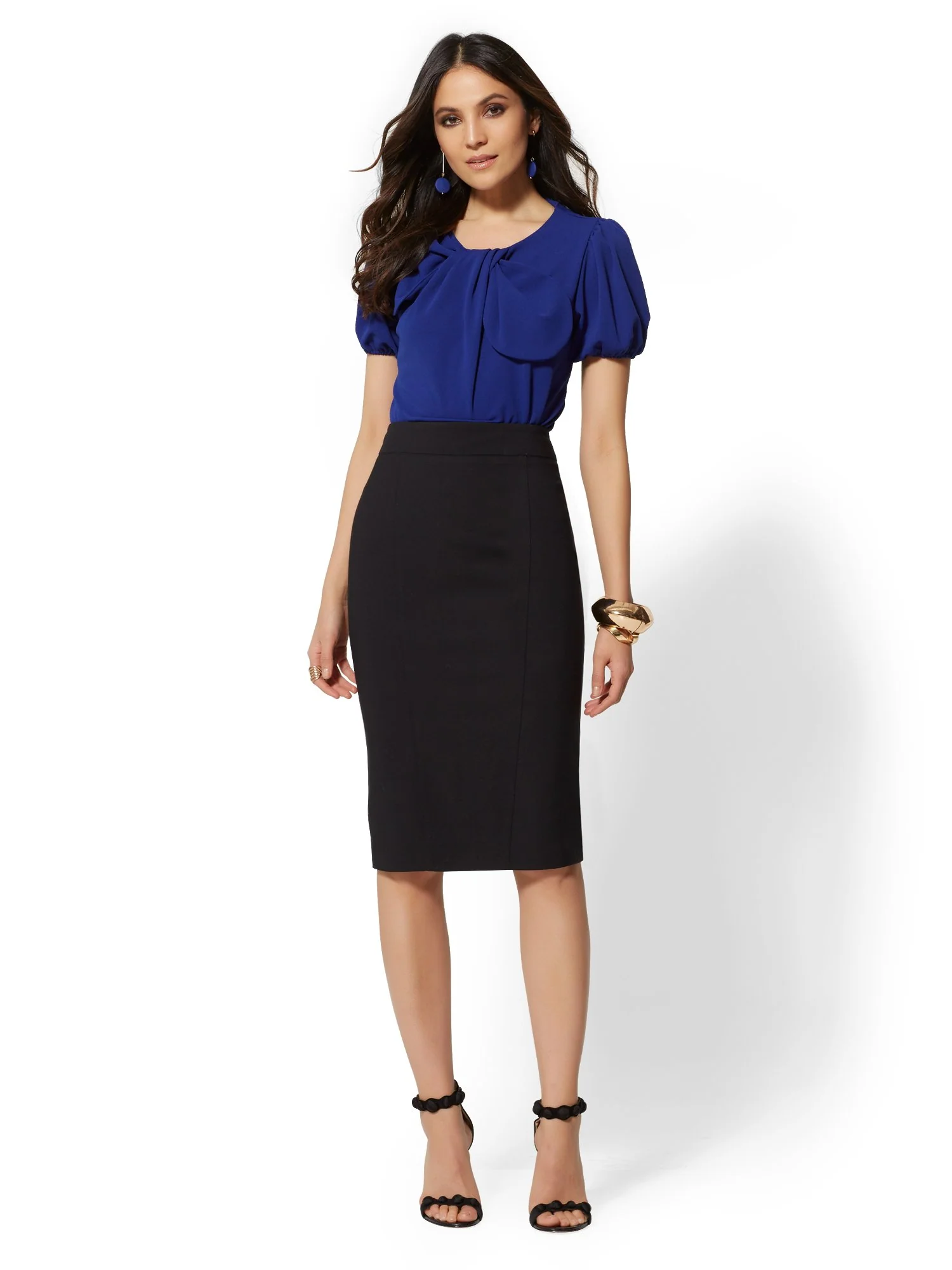 Seamed Pencil Skirt - All-Season Stretch - 7th Avenue - Image 4