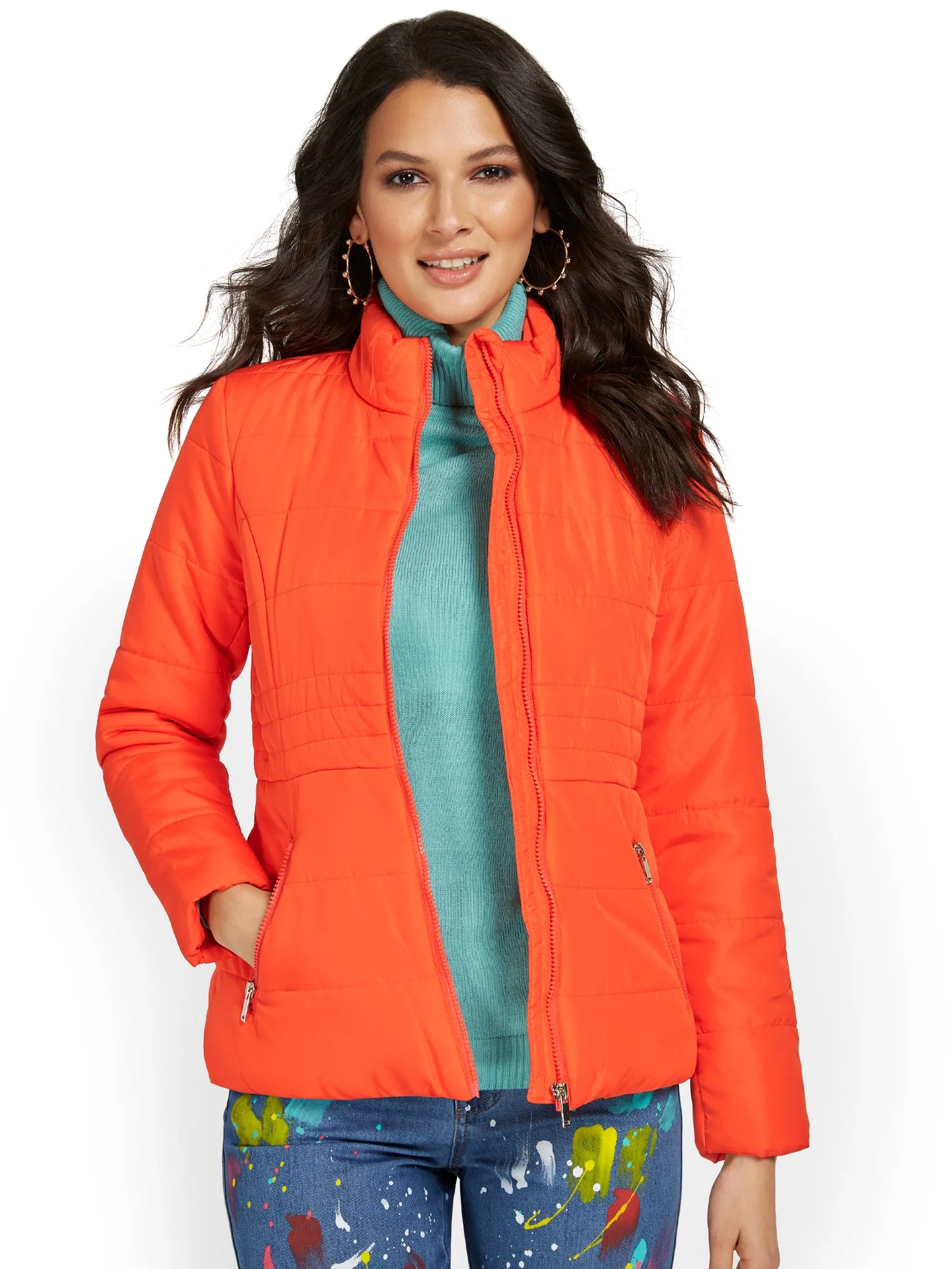 Seamed Puffer Jacket - Image 19