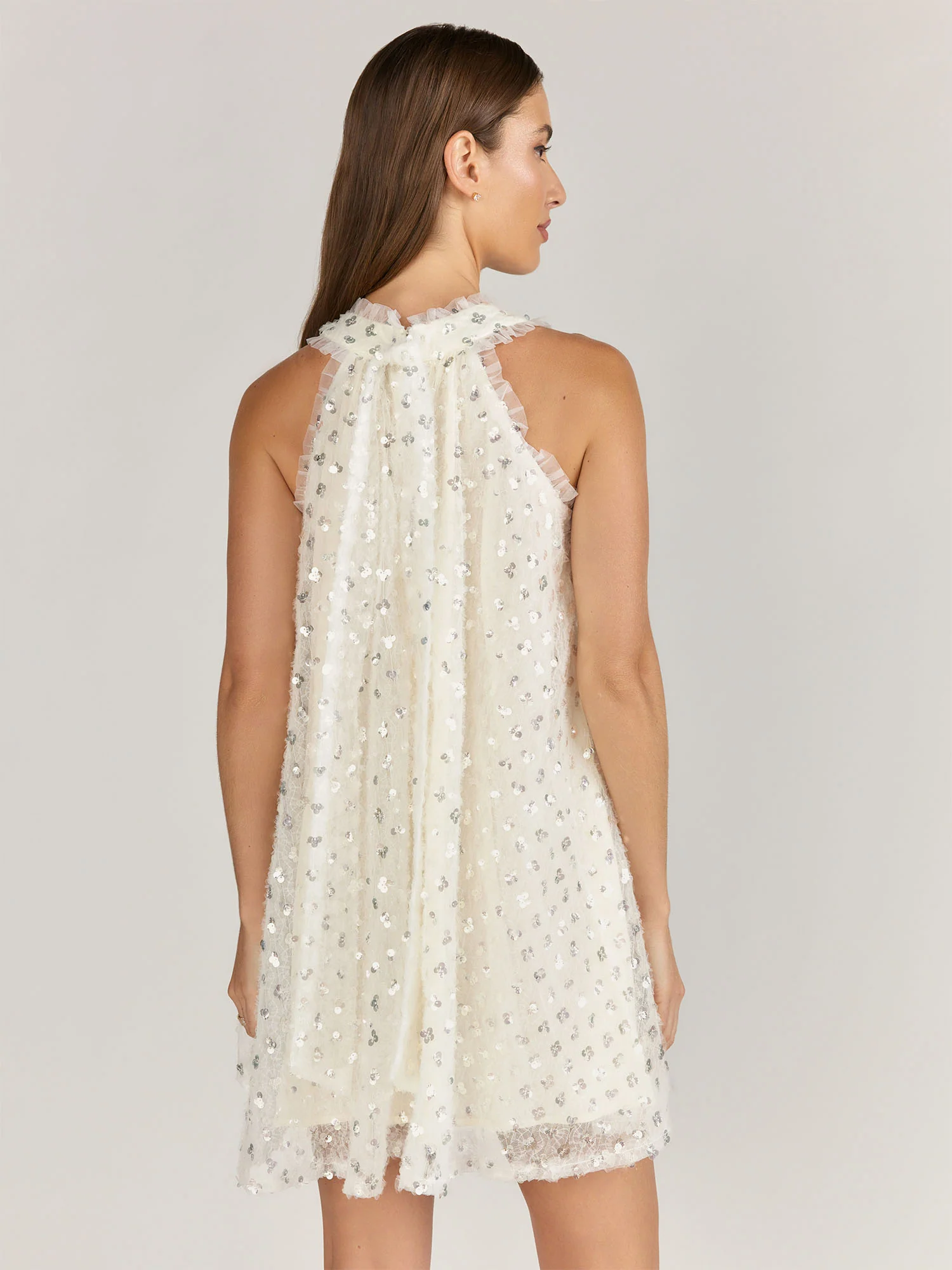 Just Me Sequin Embellished High-Neck Mini Dress - Brands We Love - Image 3