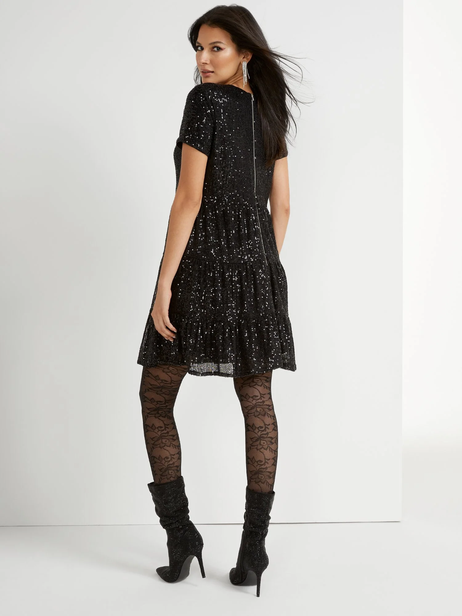 Sequin Tiered Dress - Image 3