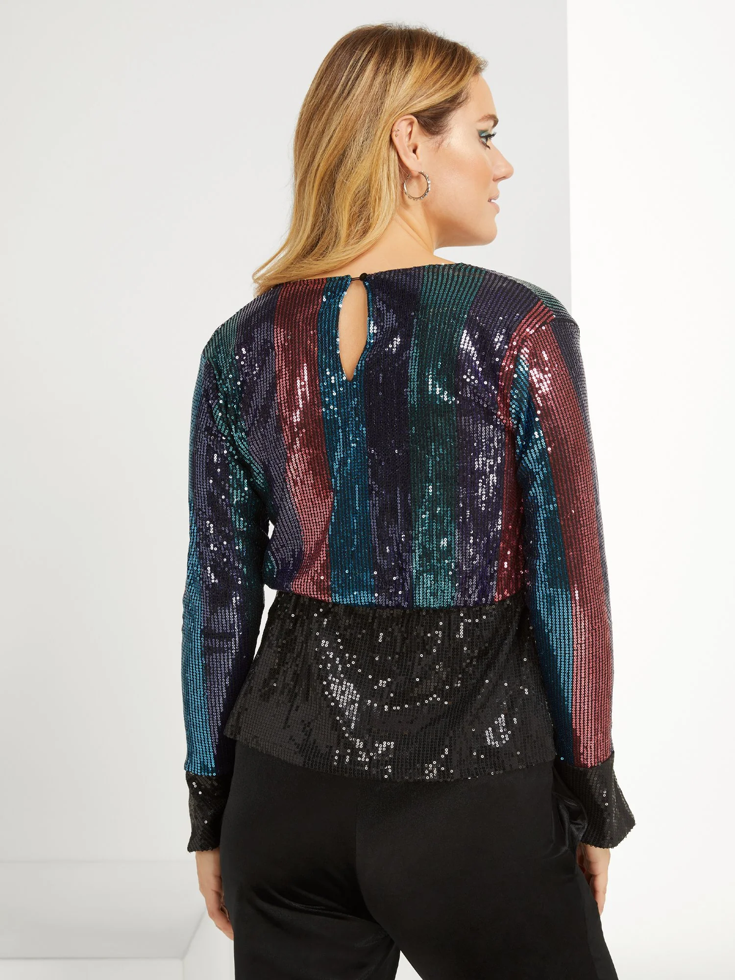 Sequin V-Neck Top - Image 3