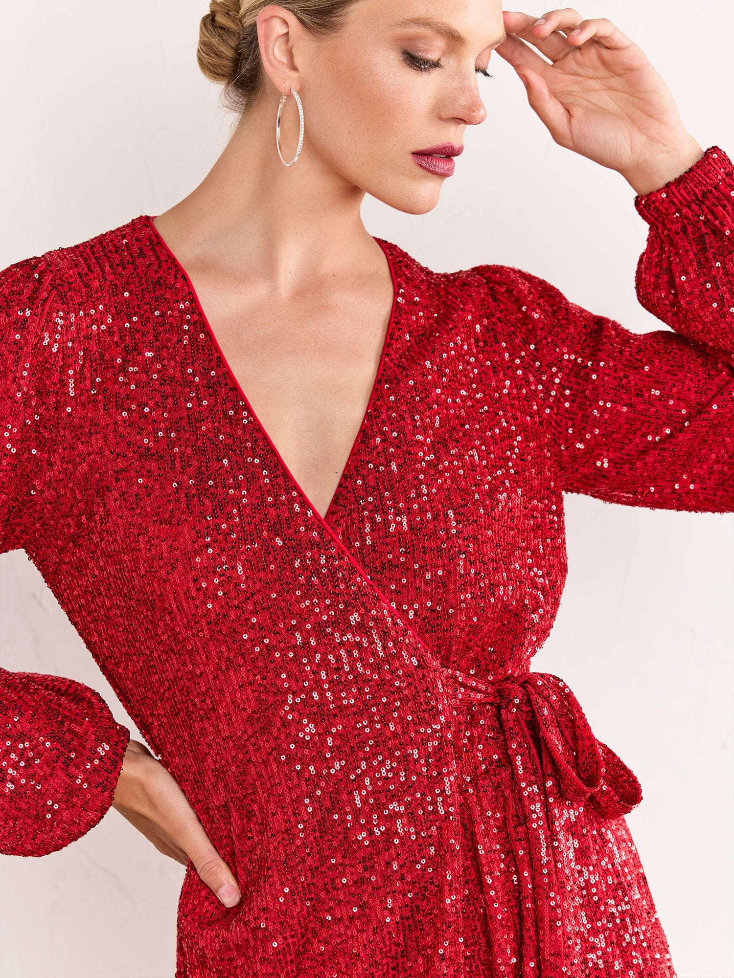 Lena Sequin Wrap Front Romper - Brands We Love - Image 13