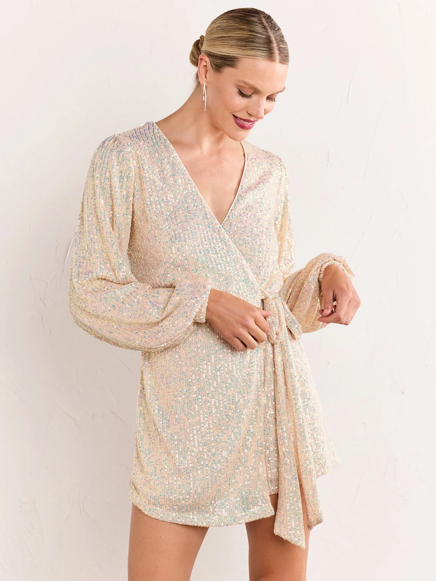 Lena Sequin Wrap Front Romper - Brands We Love - Image 6