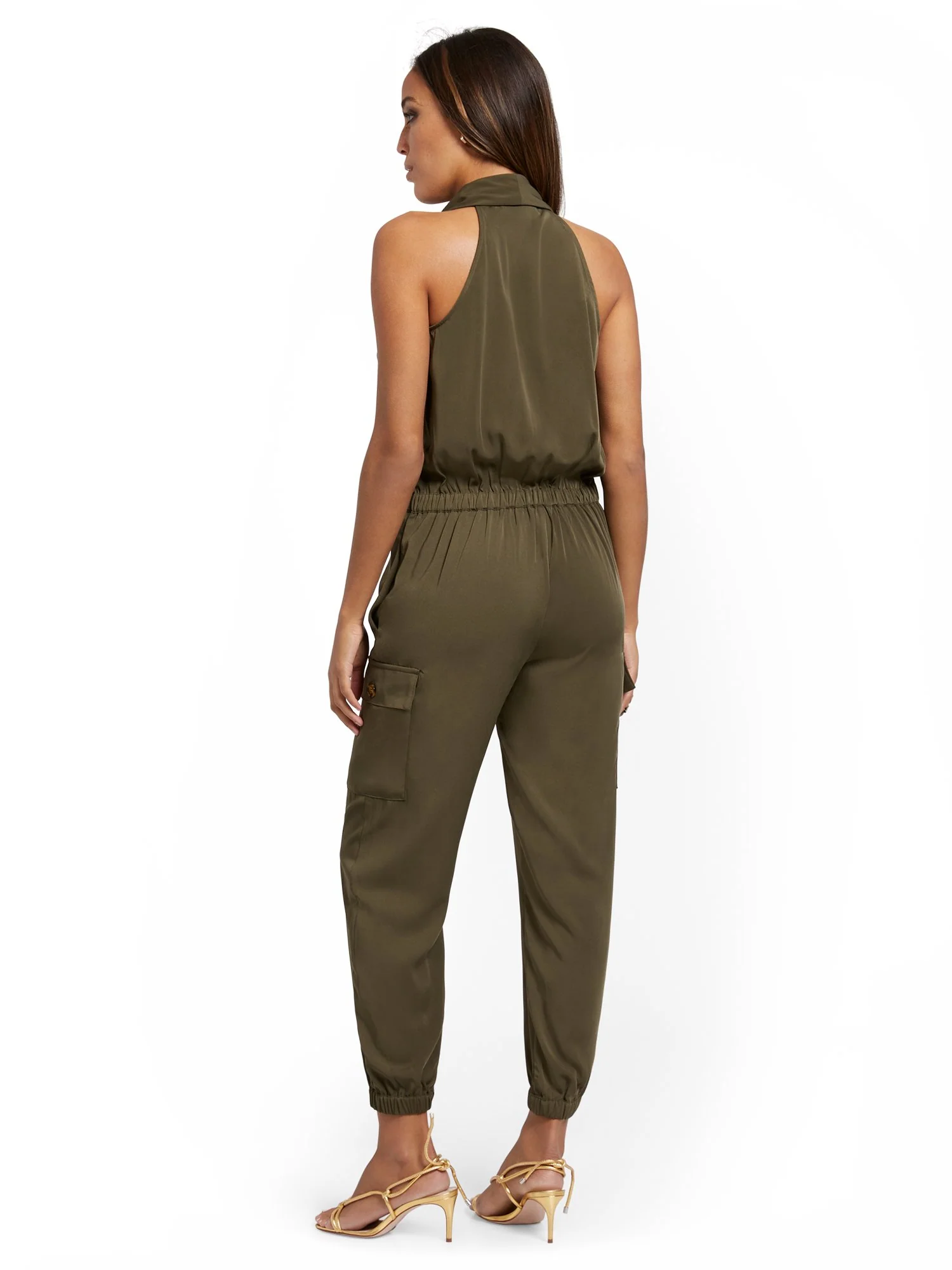 Shawl-Collar Tie-Front Jumpsuit - Image 3