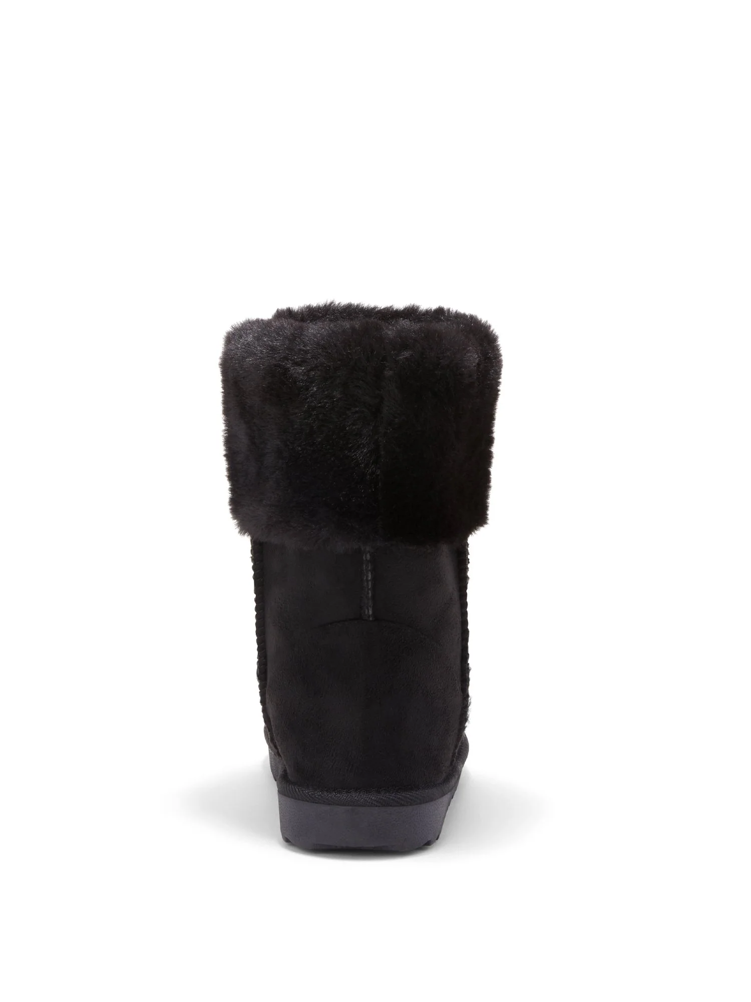 Sherpa Faux-Fur Cuff Bootie - Black - Image 3