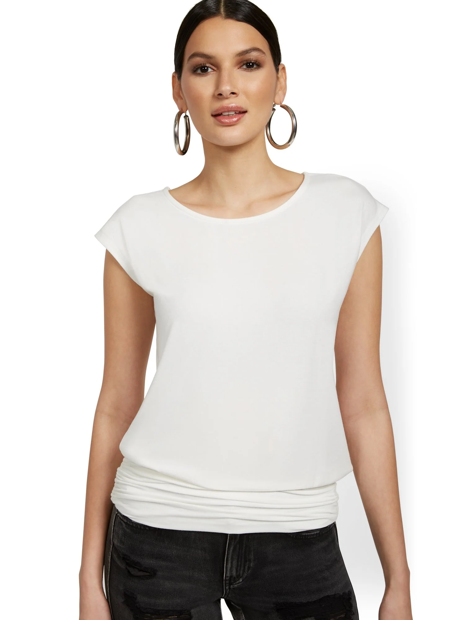 Short-Sleeve Bateau-Neck Top - Image 5