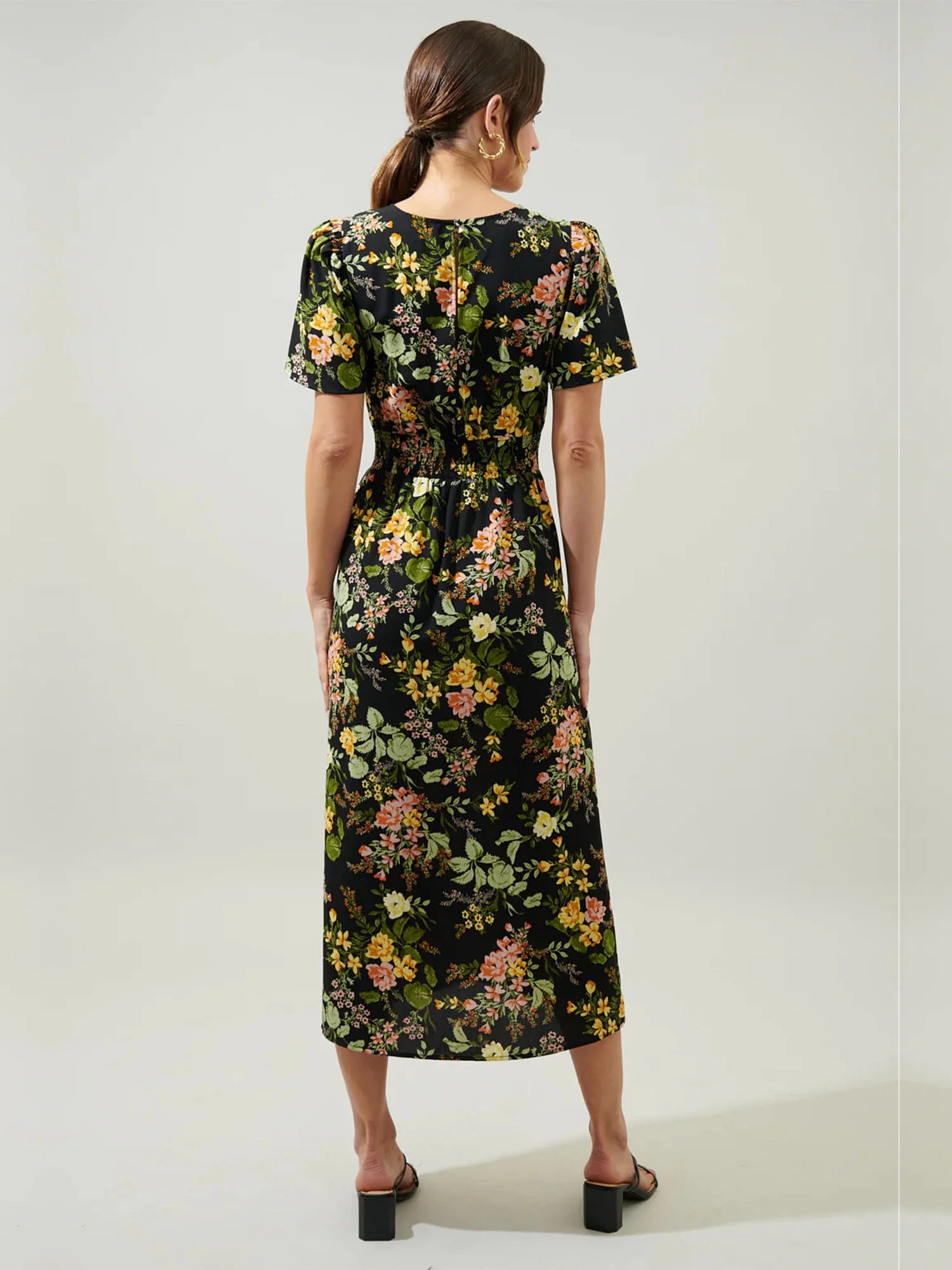 Sugarlips Short Sleeve Floral High Slit Midi Dress - Brands We Love - Image 4