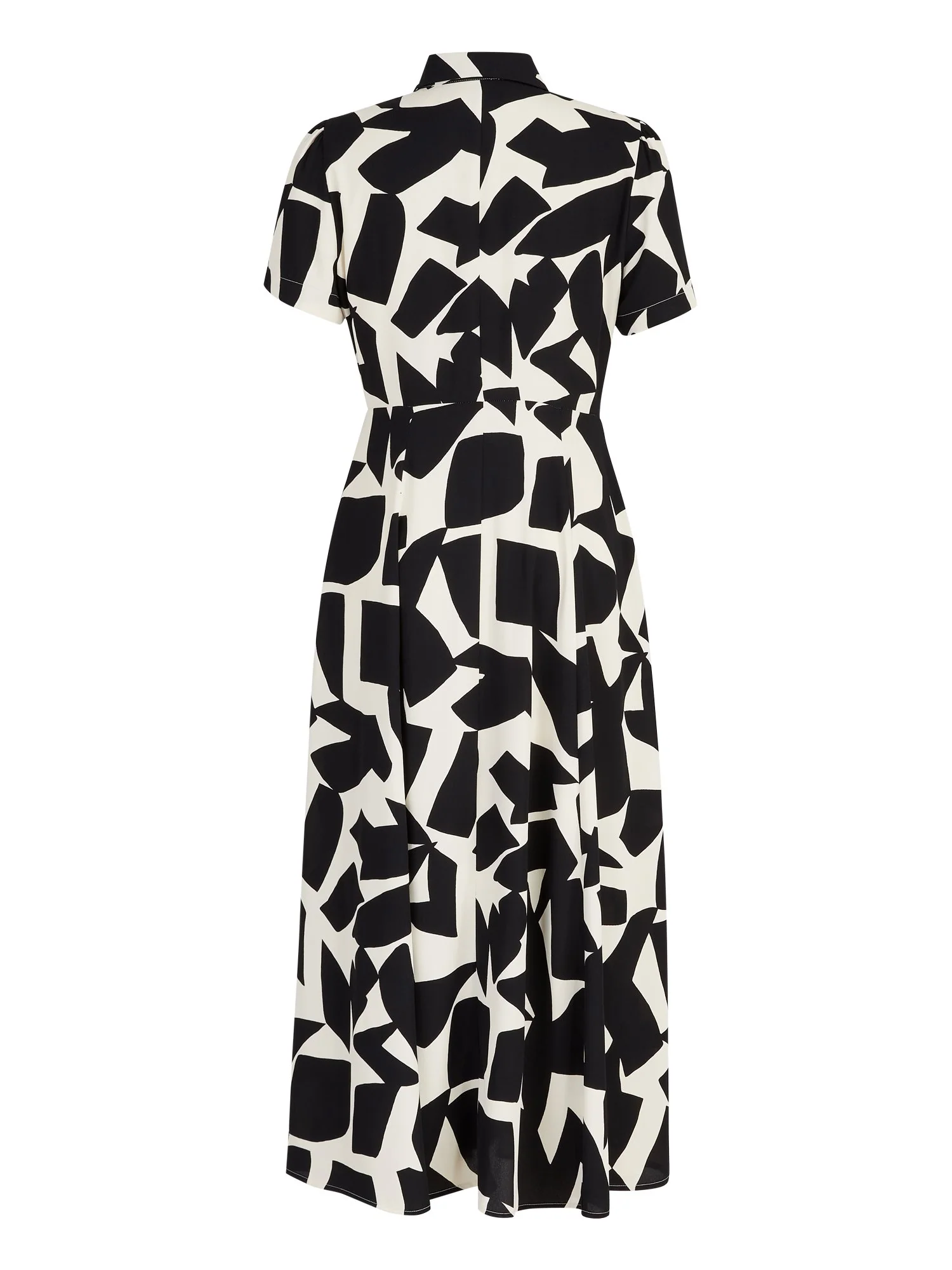 Short-Sleeve Geometric Midi Shirtdress - The NY&C Legacy Collection - Image 3