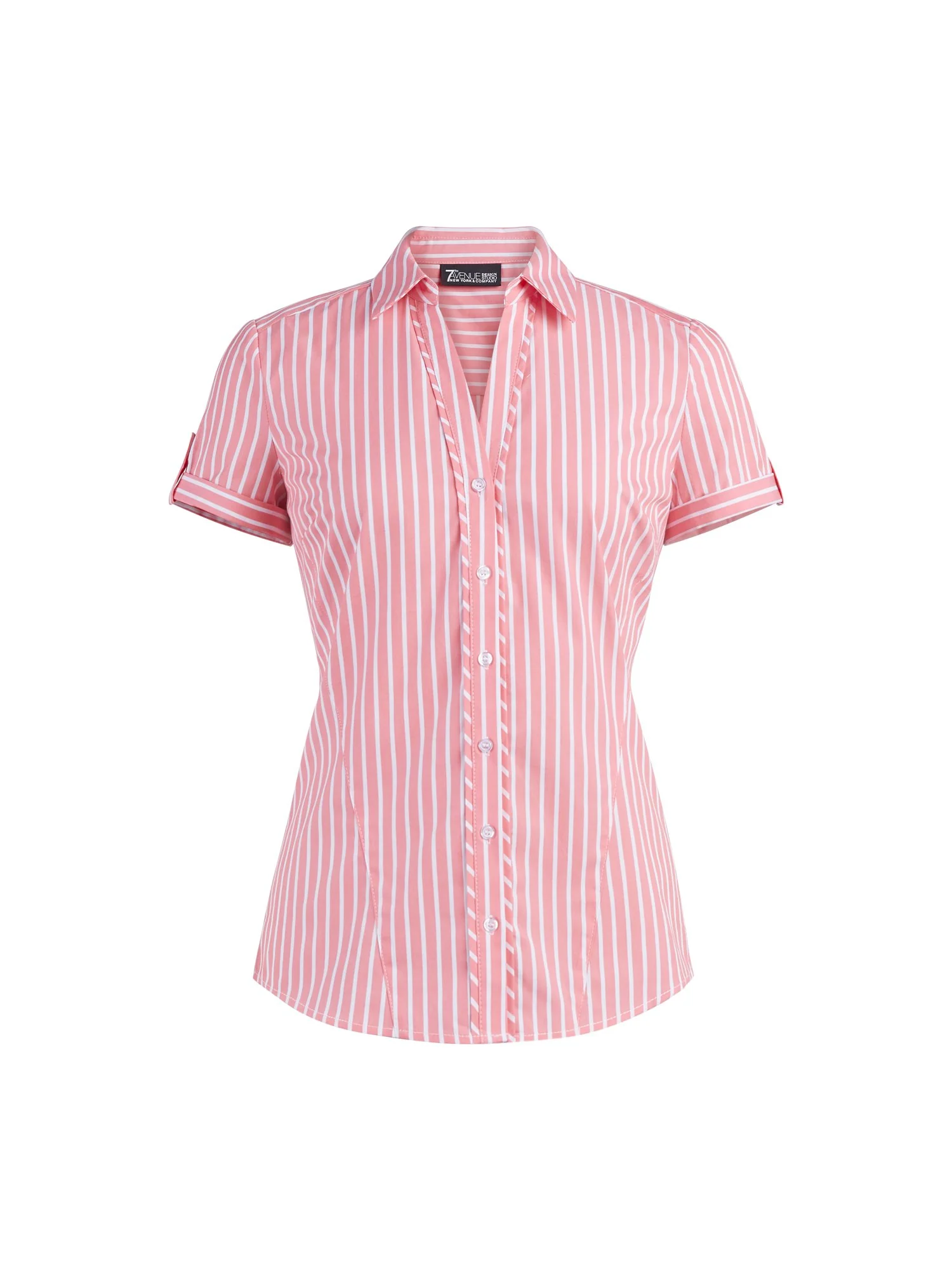 Short-Sleeve Madison Stretch Shirt - Secret Snap - 7th Avenue - Image 5