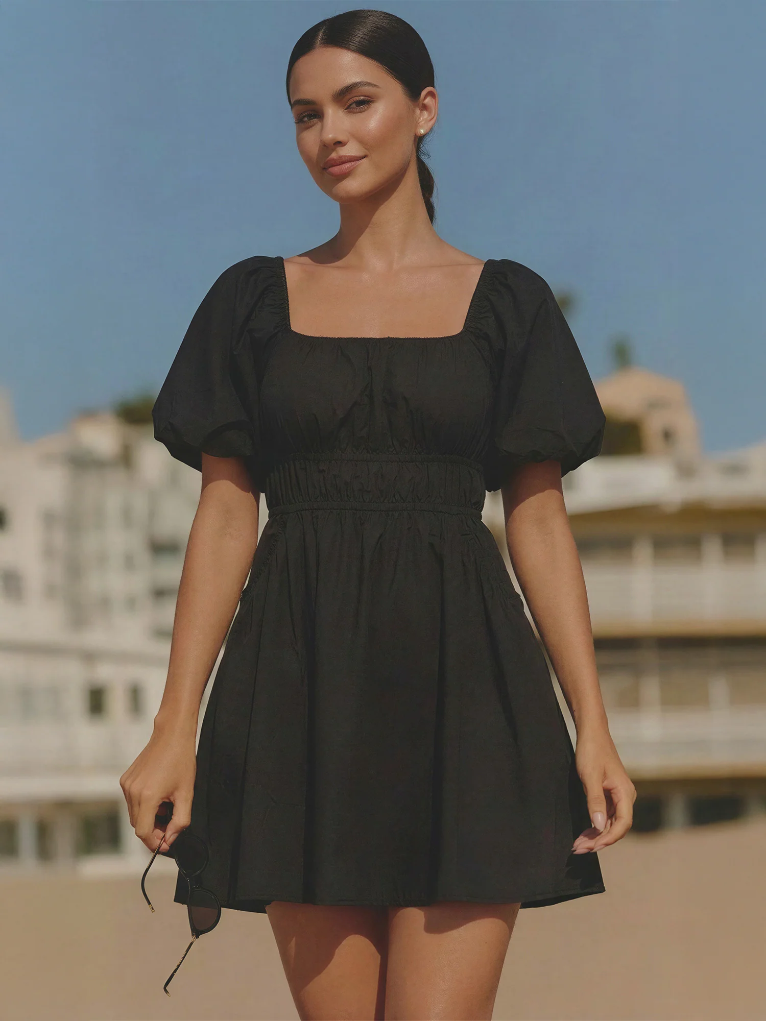 Short Sleeve Pocket Mini Dress