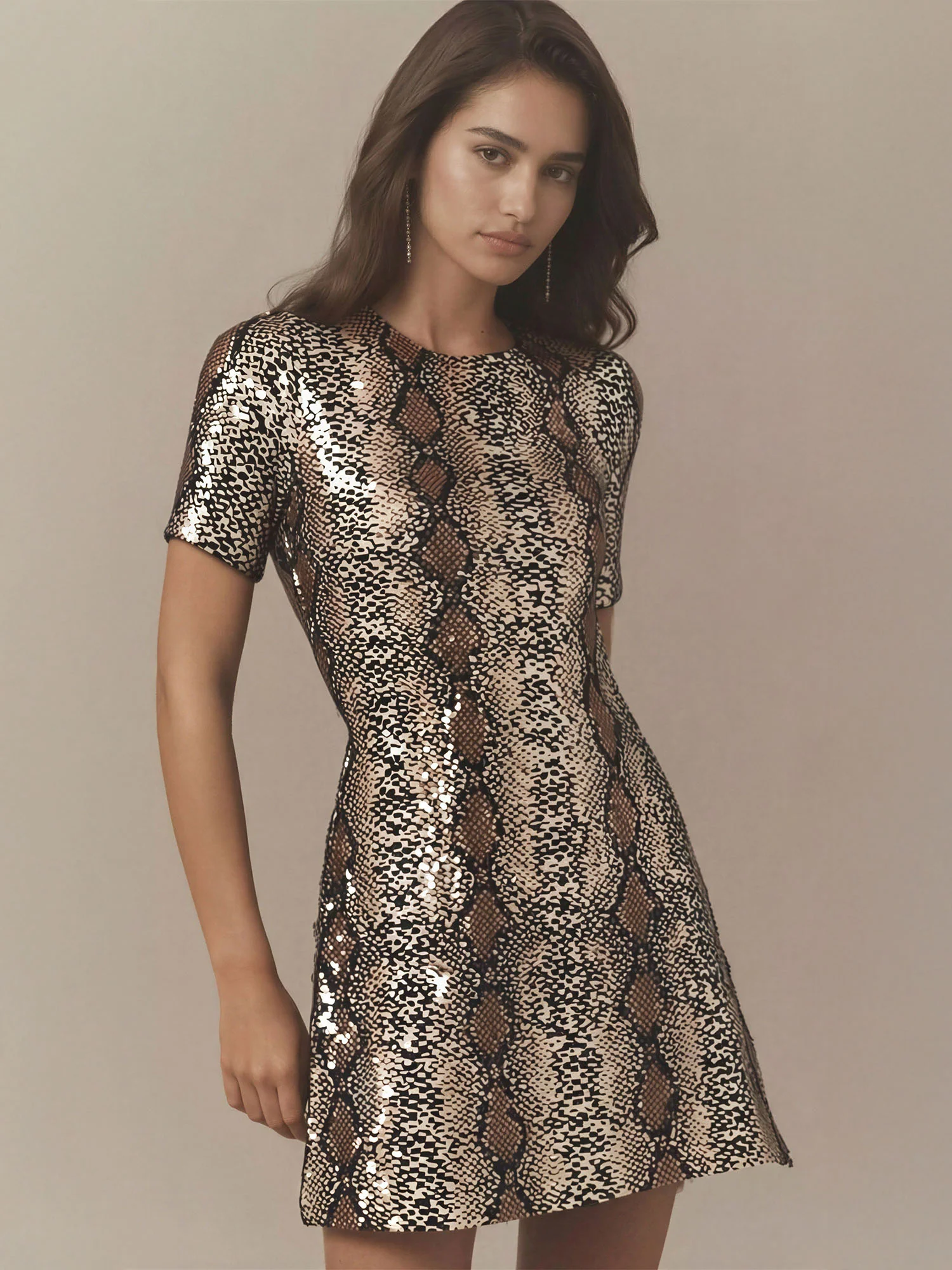 Sequin Snake Print Mini Dress - Image 6