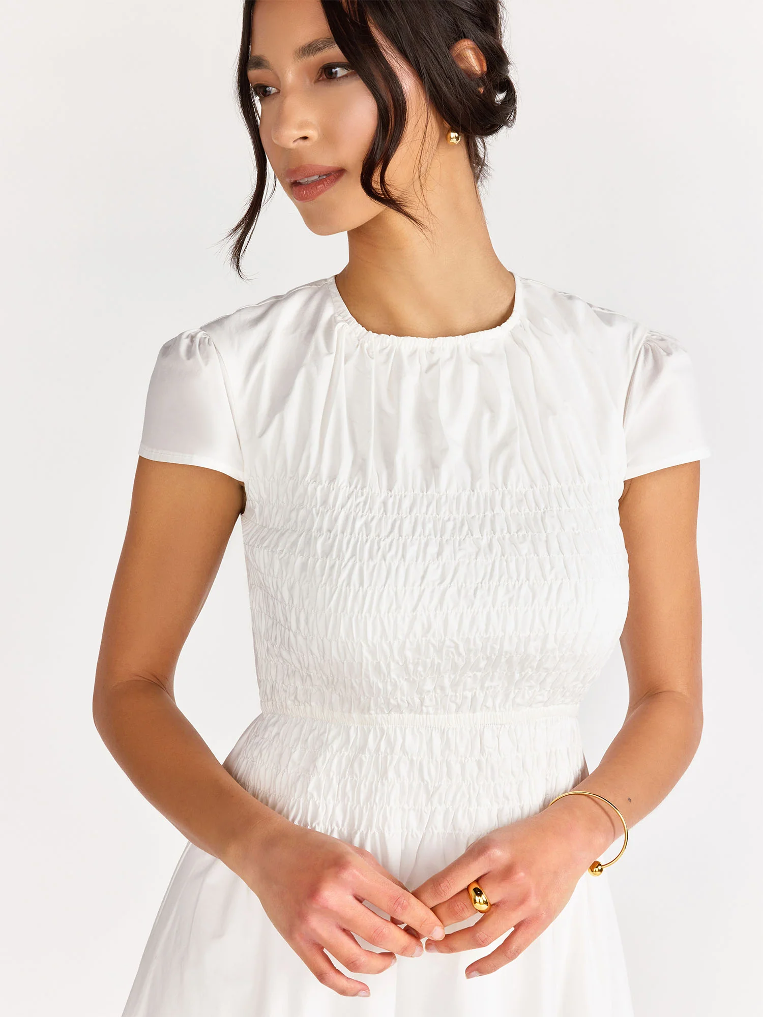 Short-Sleeve Smocked Maxi Dress - Lena - Image 8
