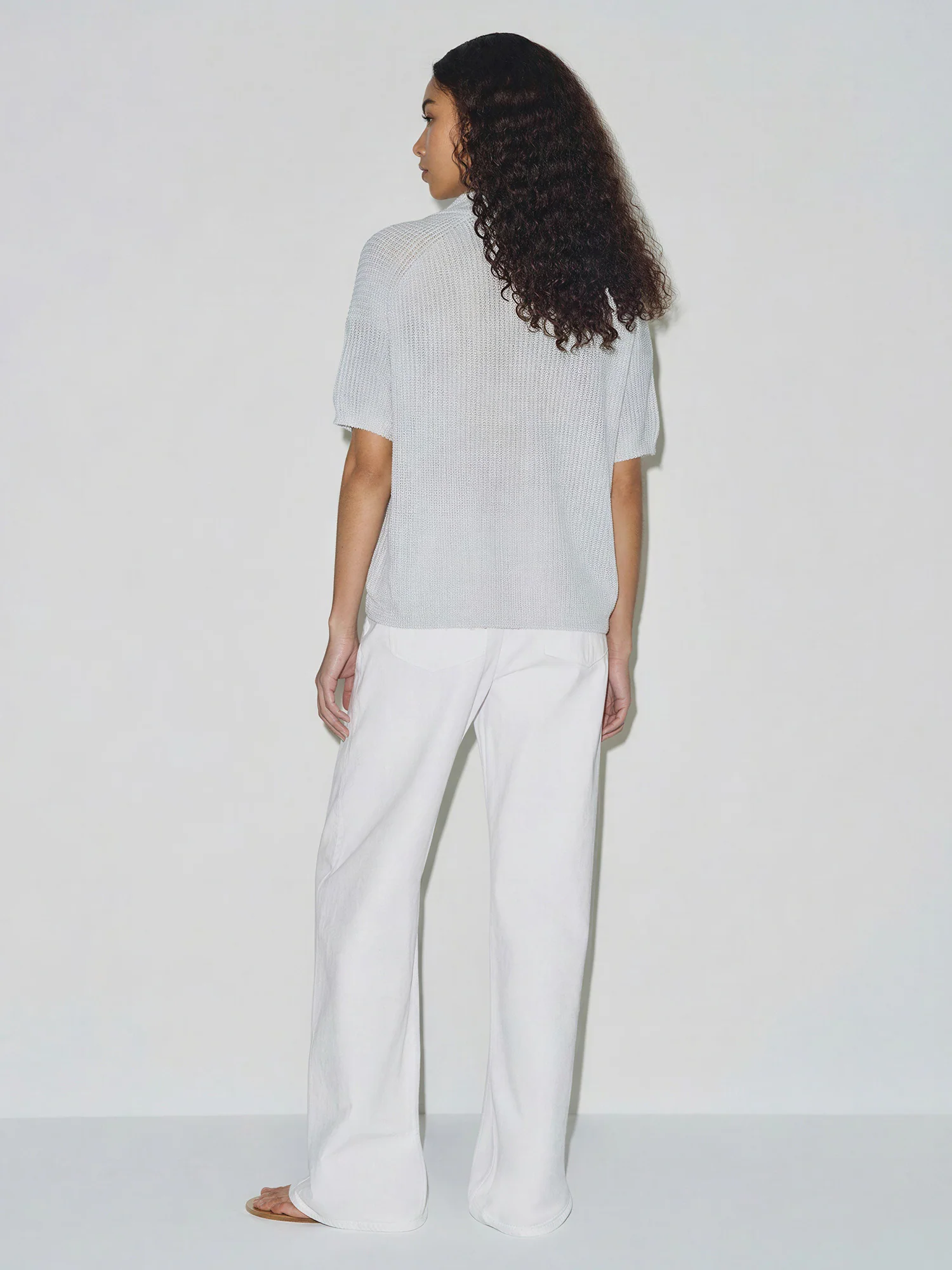 Short Sleeve Sweater Polo Top - Image 4