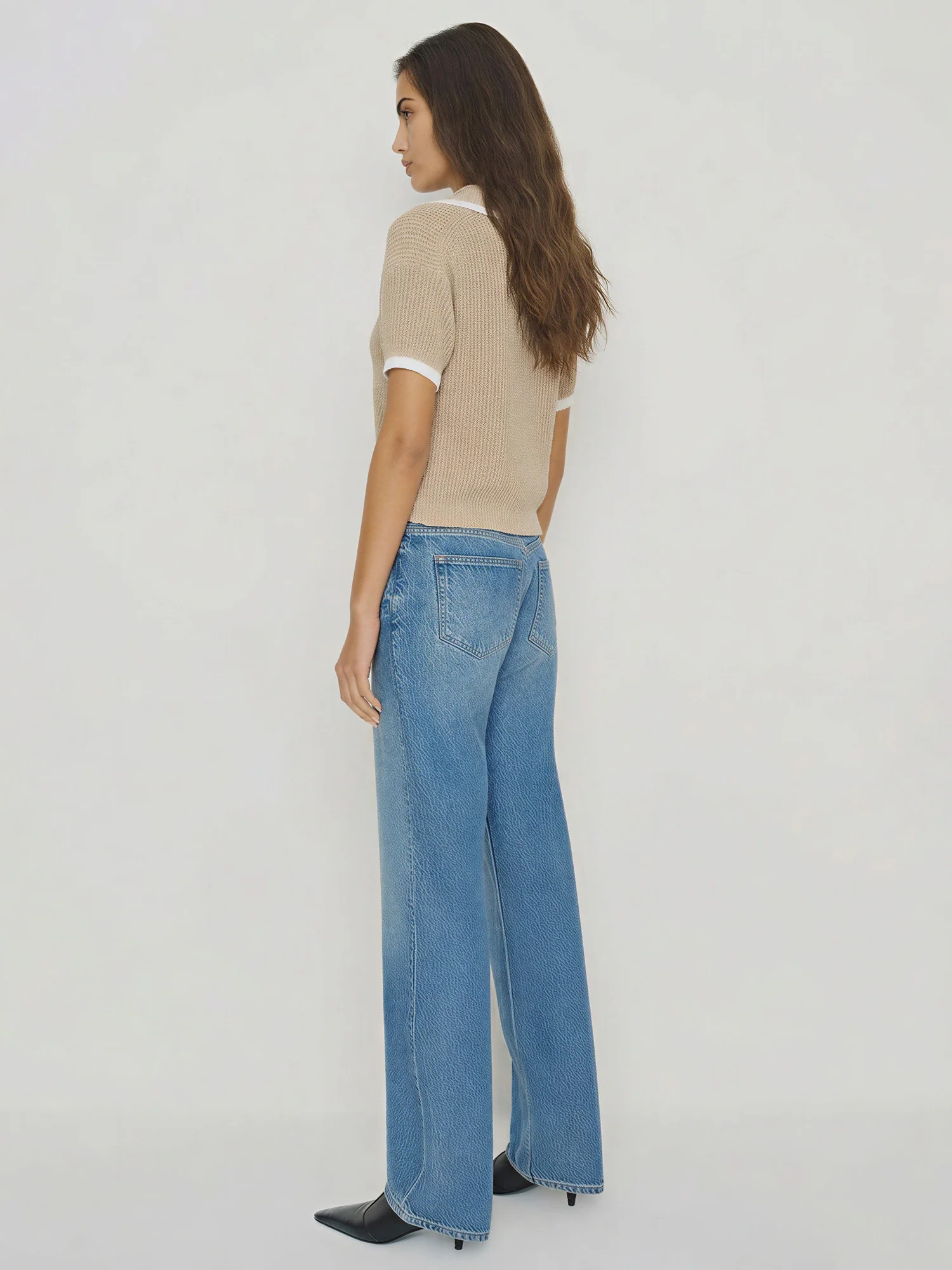 Short Sleeve Sweater Polo Top - Image 9