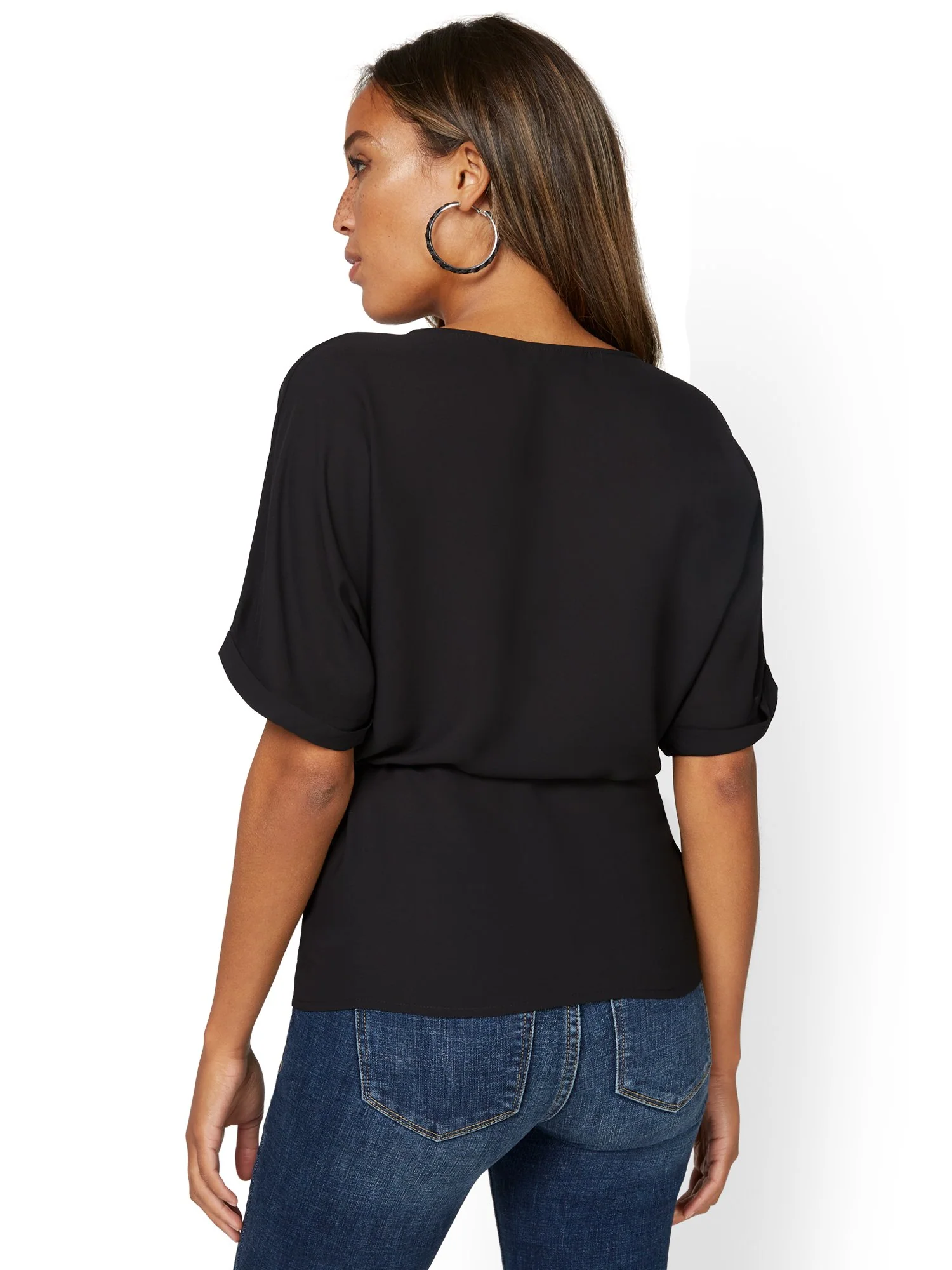 Short-Sleeve Tie-Front Top - Image 3