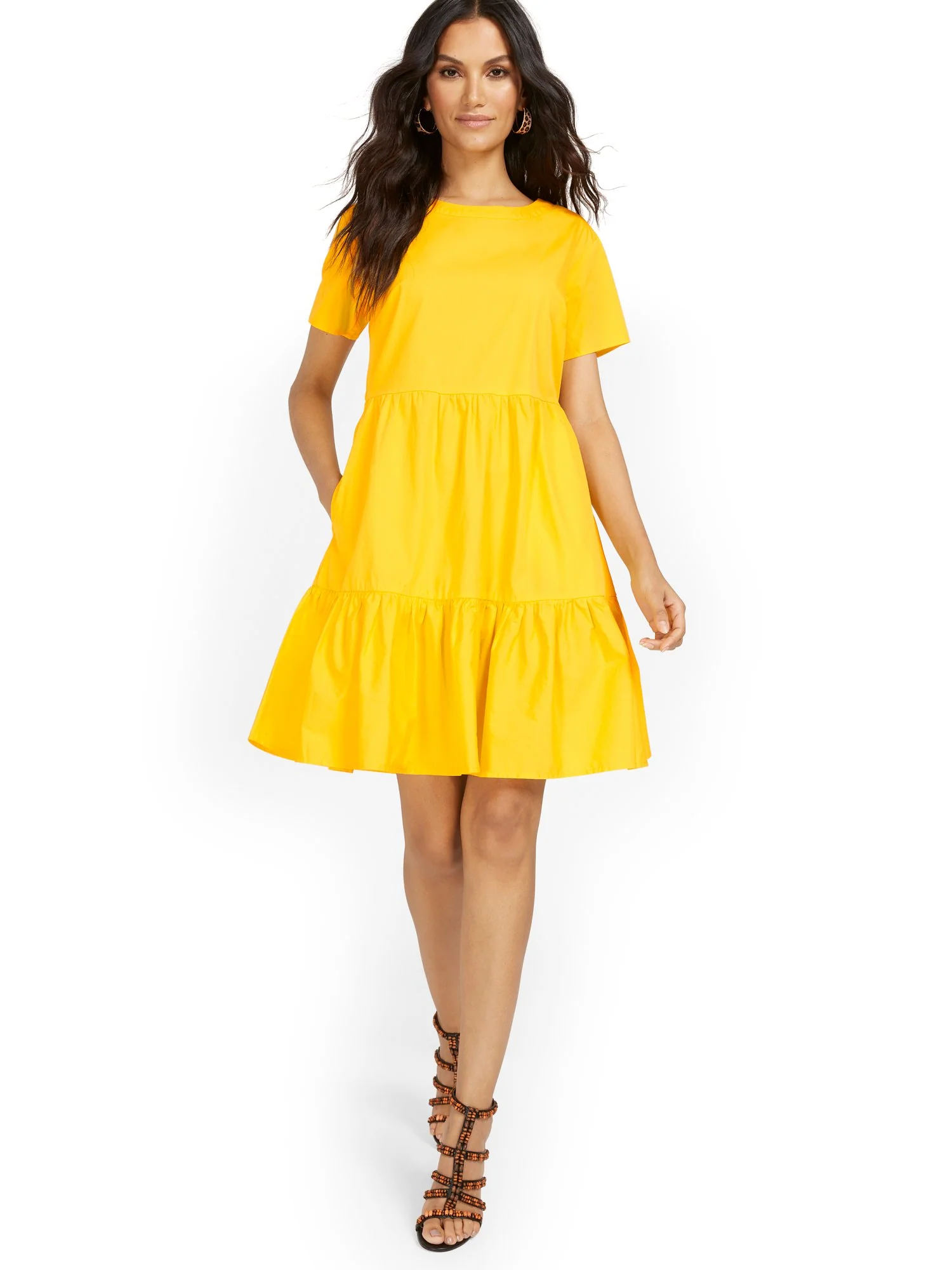 Short-Sleeve Tiered Babydoll Dress - Image 4