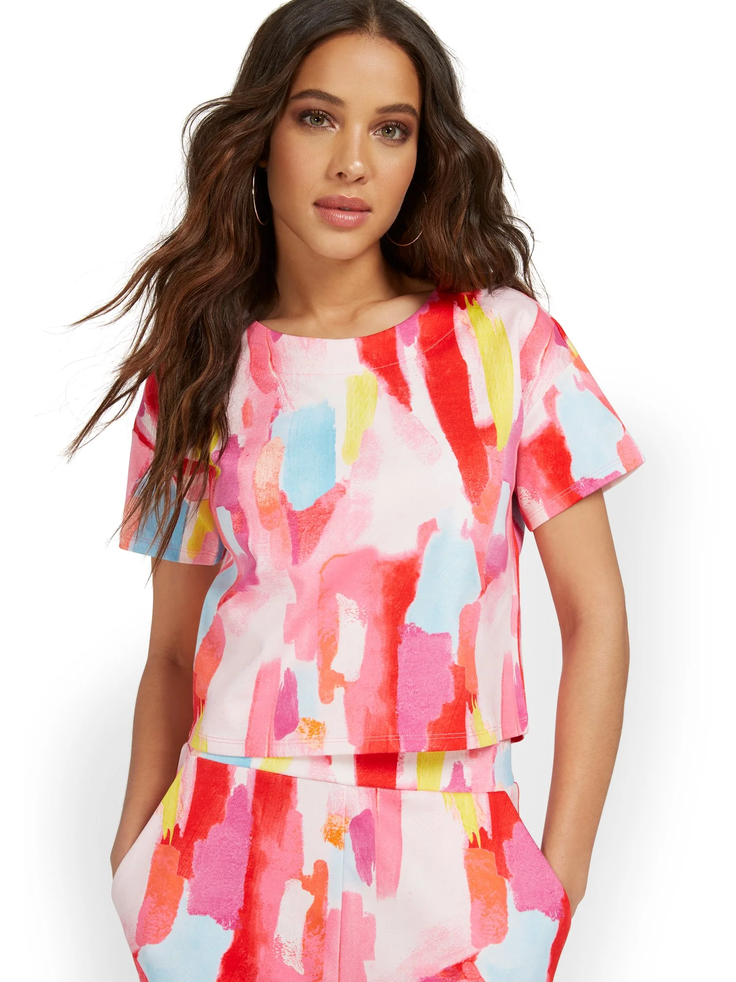Short-Sleeve Watercolor Tee - City Knits