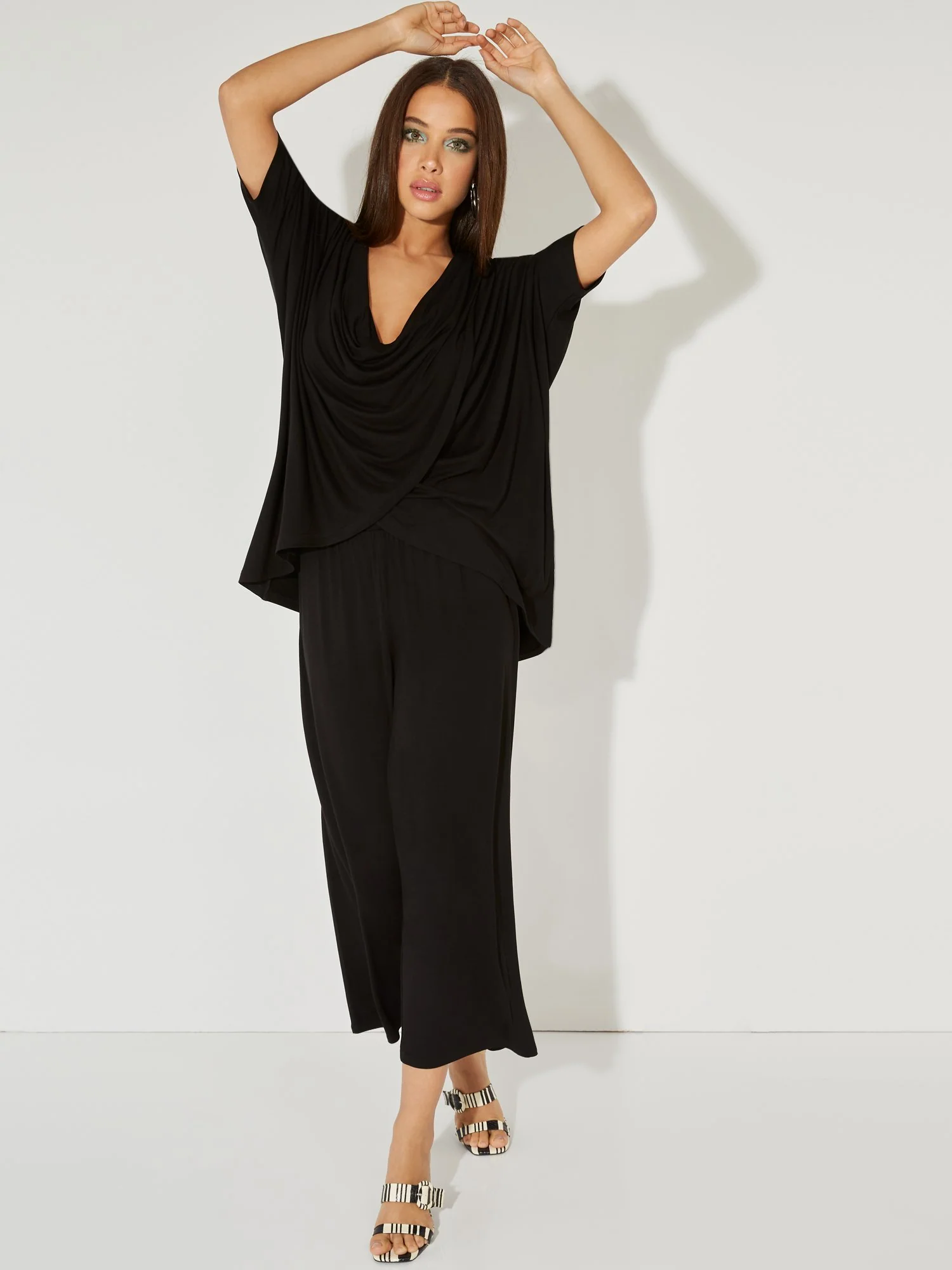 Short-Sleeve Wrap Around V-Neck Top - NY&C Style System