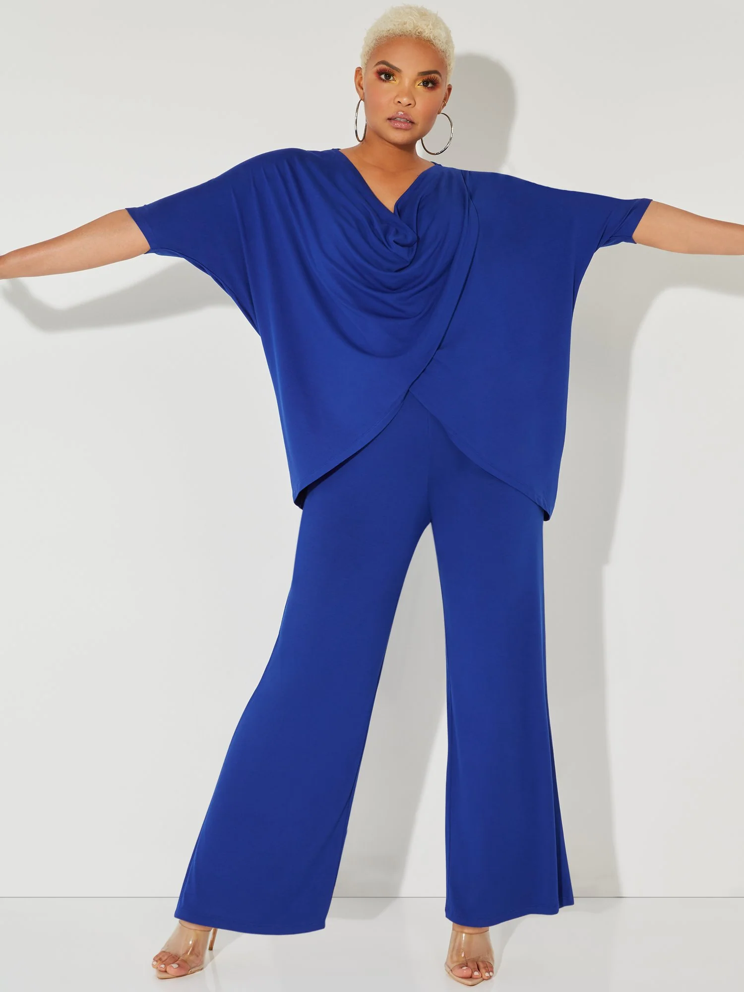 Short-Sleeve Wrap Around V-Neck Top - NY&C Style System - Image 8