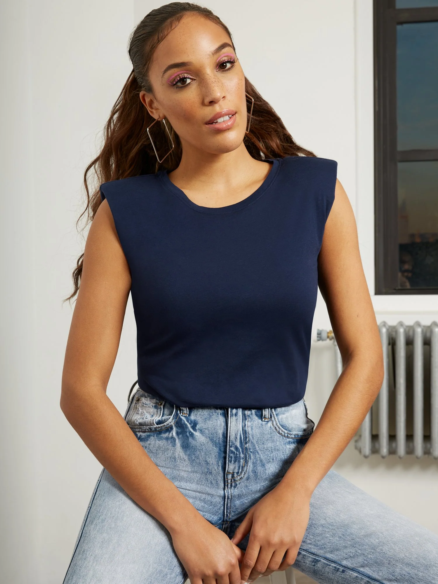Shoulder Pad Crewneck Tee - Image 9