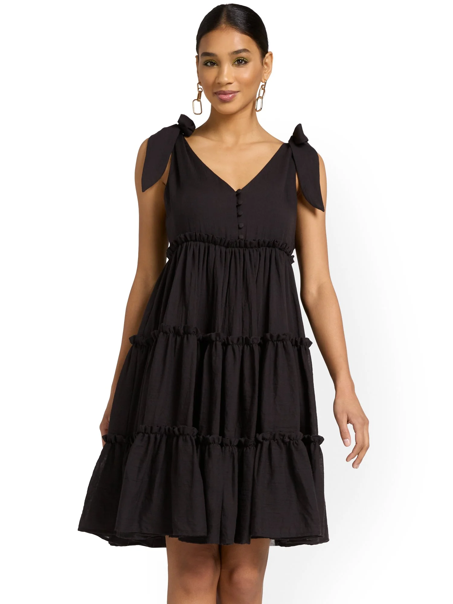 Free The Roses Shoulder-Tie Tiered Dress - Brands We Love