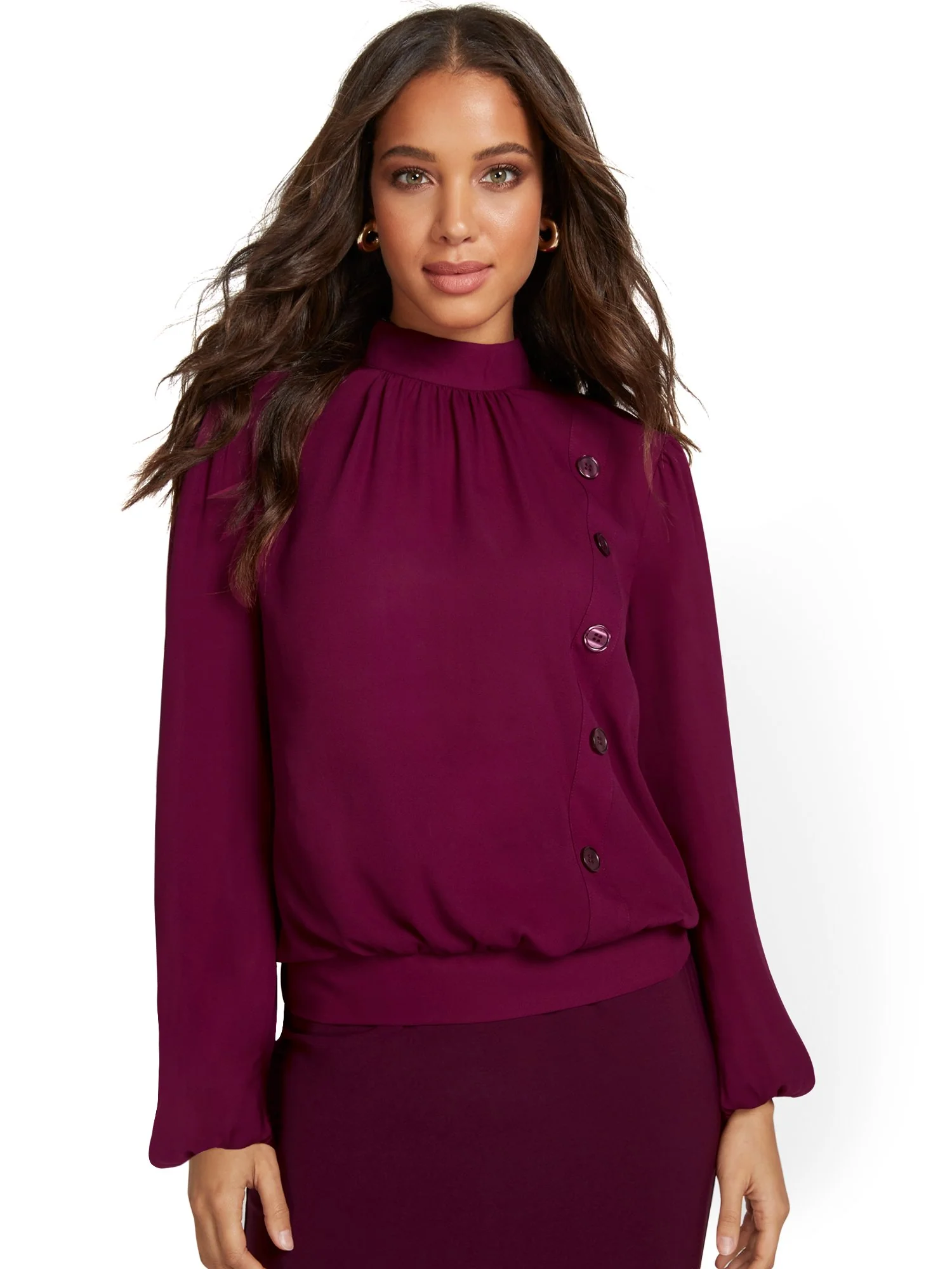 Side-Button Blouse - Image 2