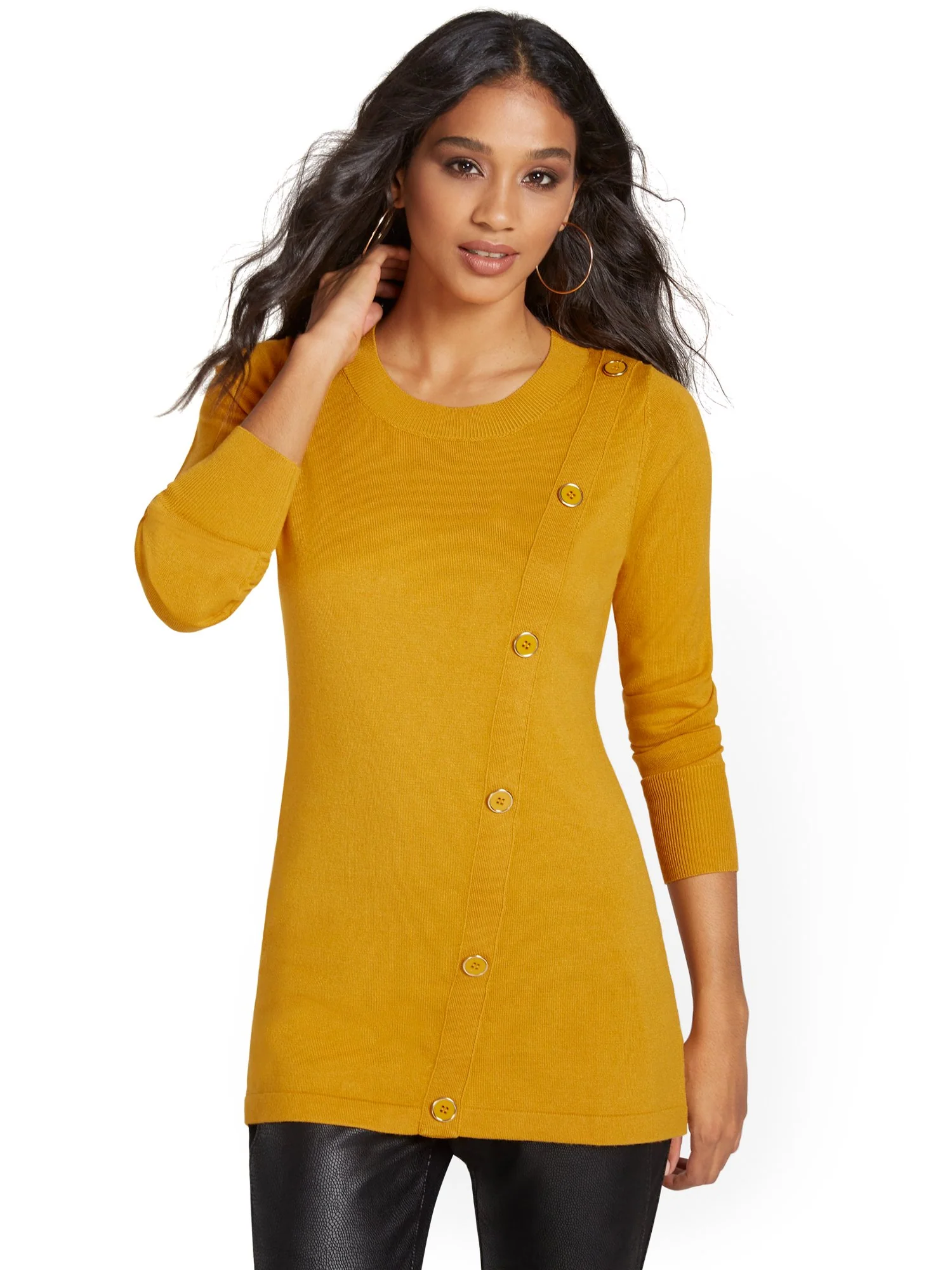 Side-Button Tunic Sweater - Image 8