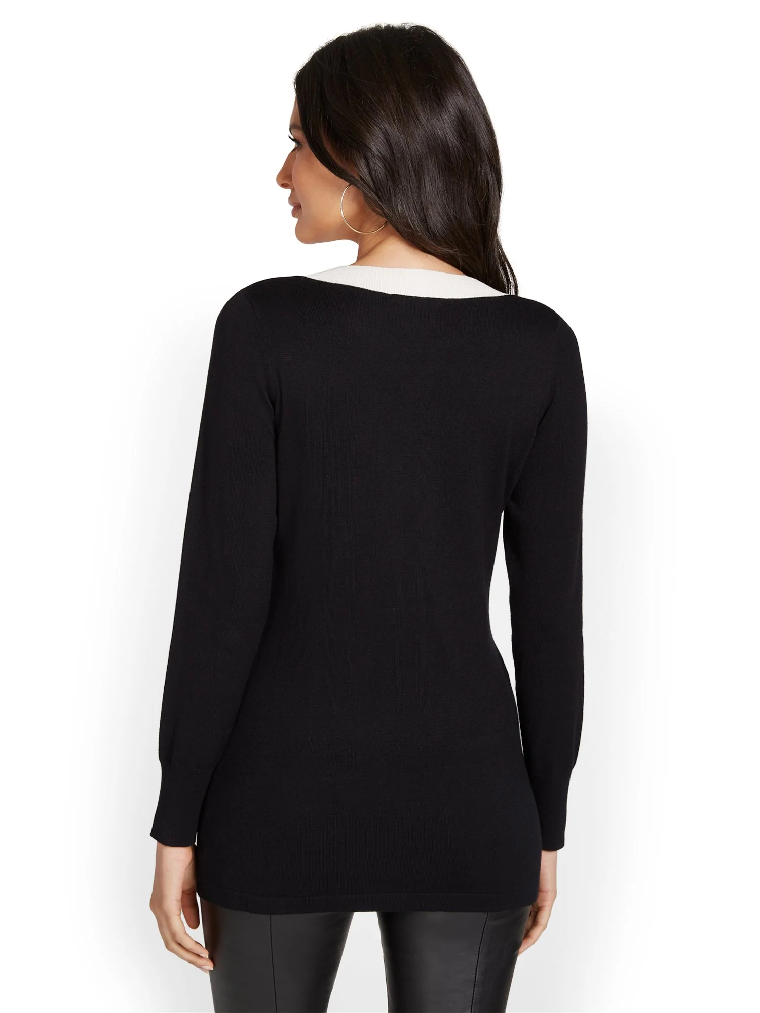 Side-Button Tunic Sweater - Image 3