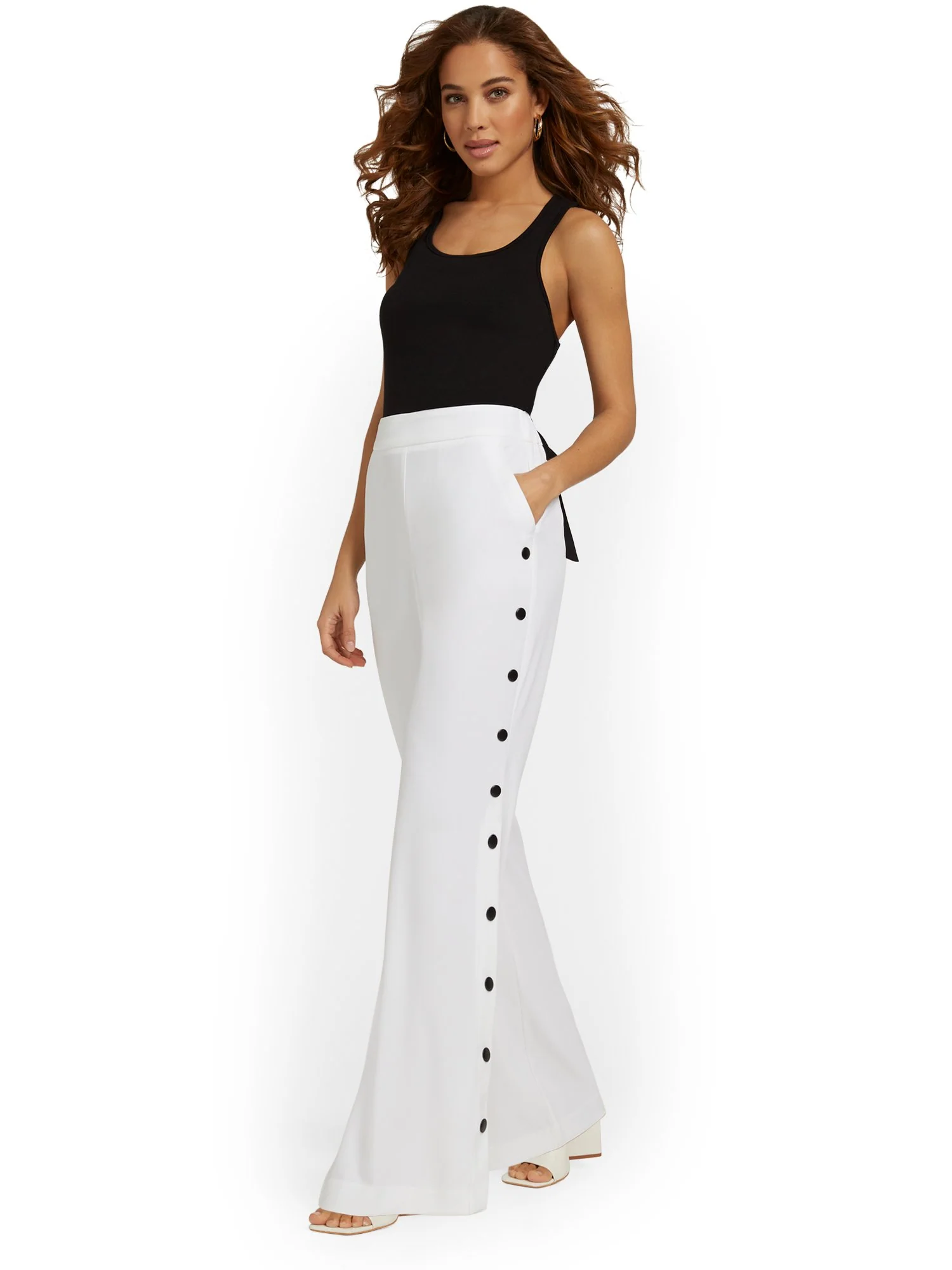 Side-Button Wide-Leg Pant - Image 5