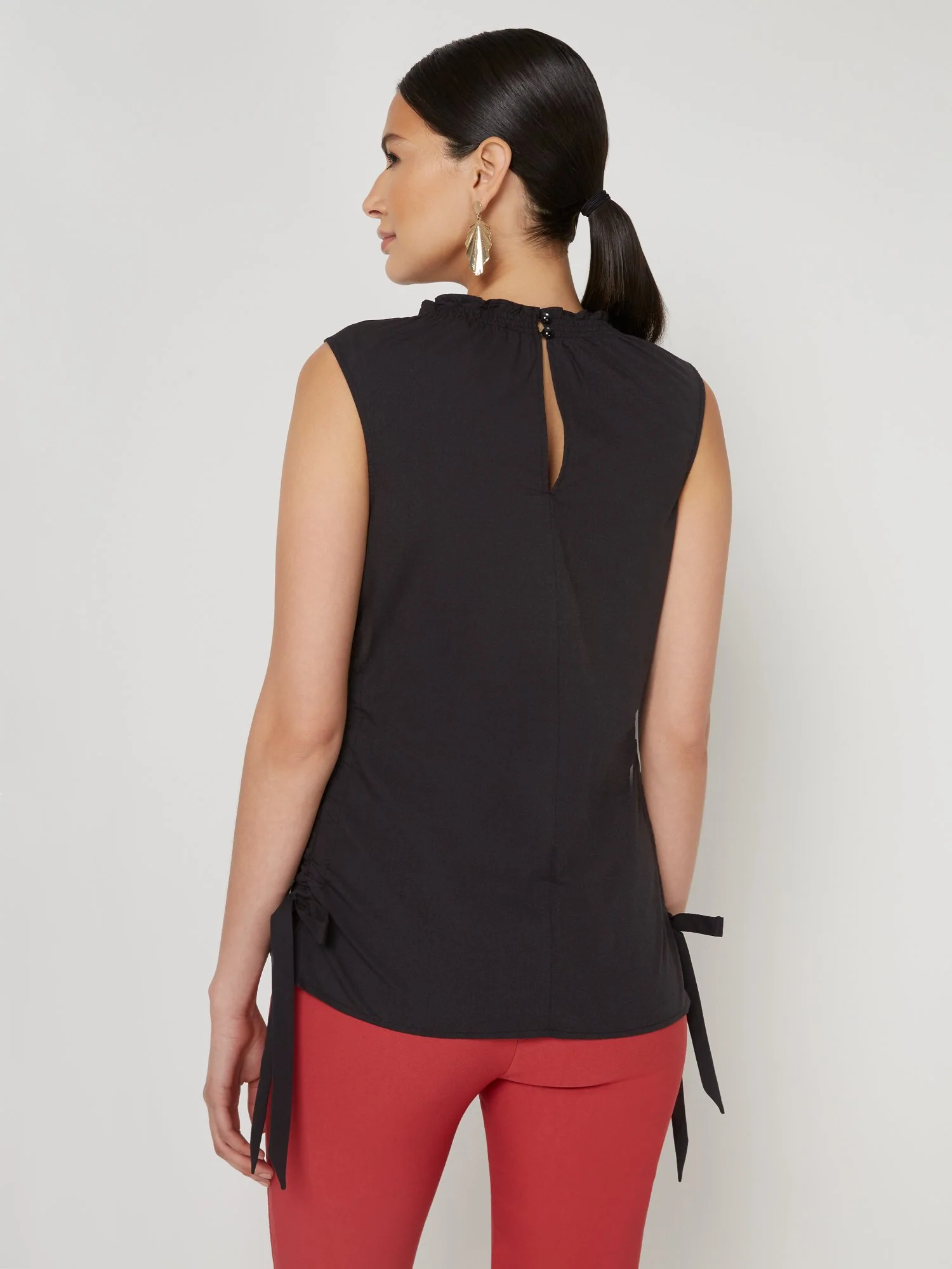 Side-Lace Poplin Top - 7th Avenue - Image 3