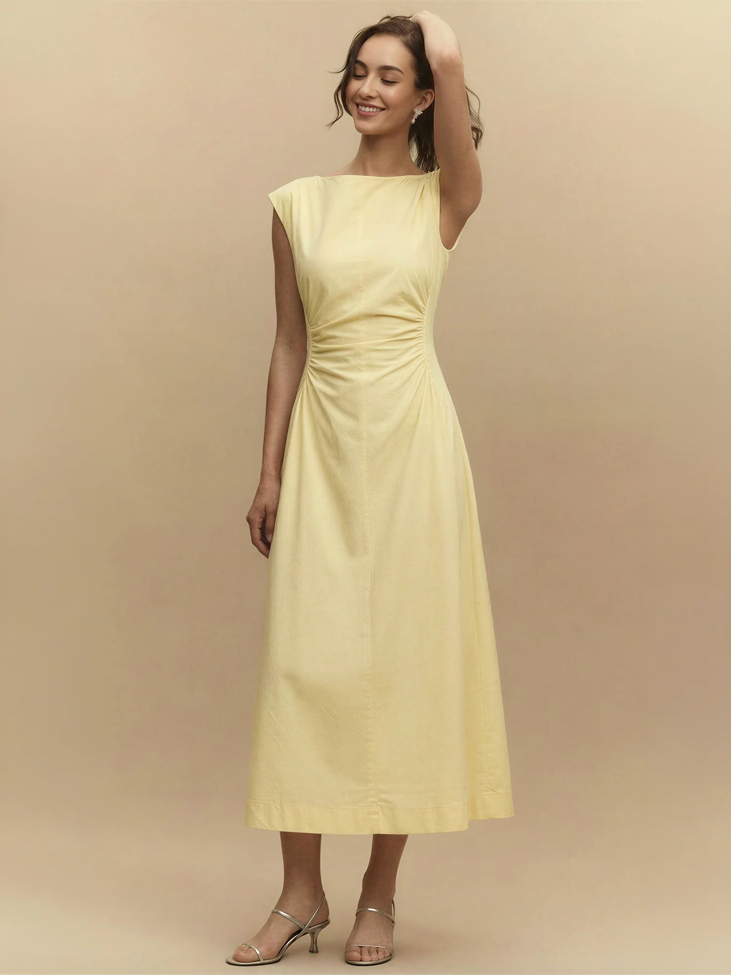 Side Panel V-Neck Back Midi Dress - Image 5