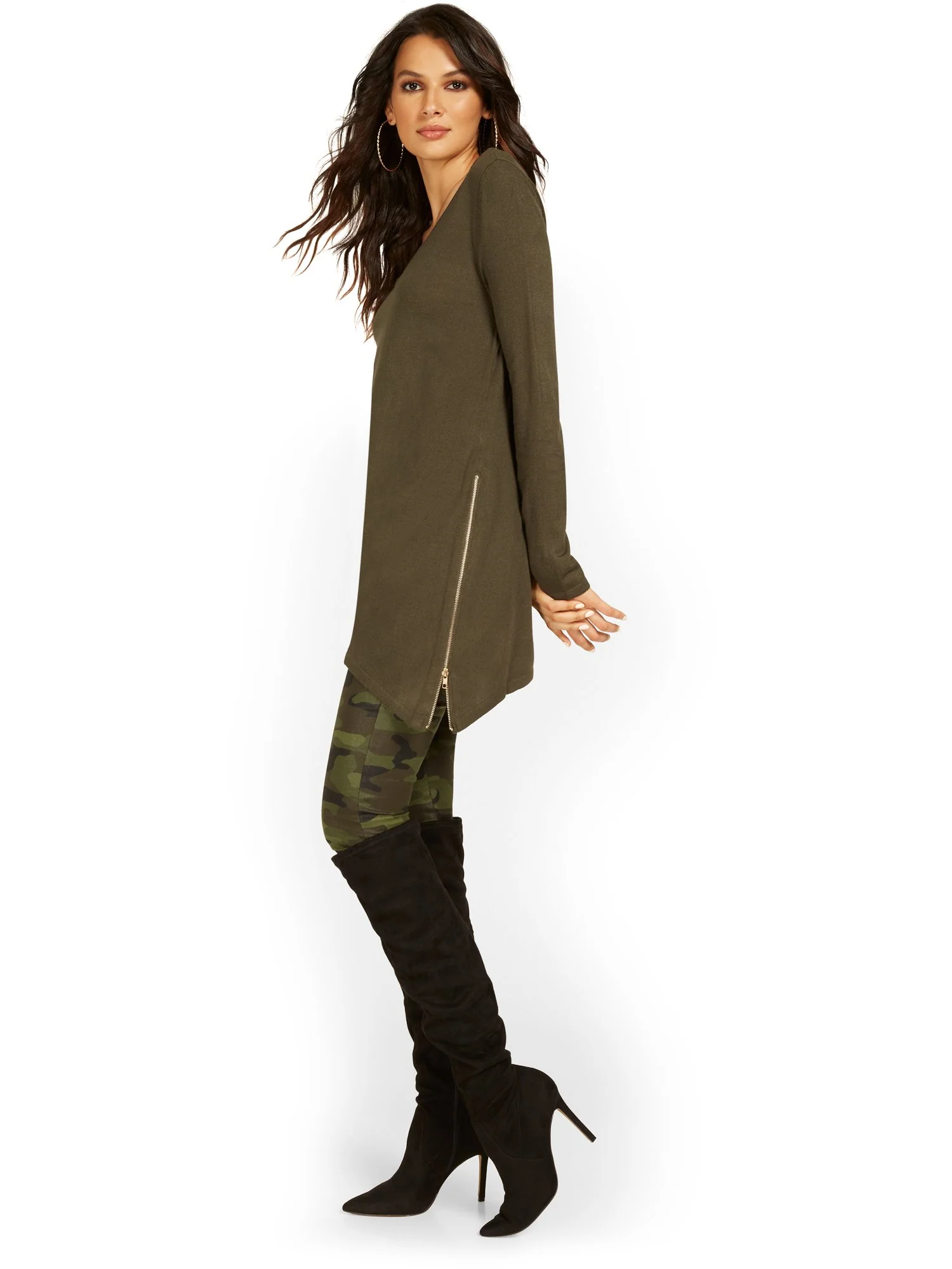 Side-Zip Tunic Sweater - Image 11