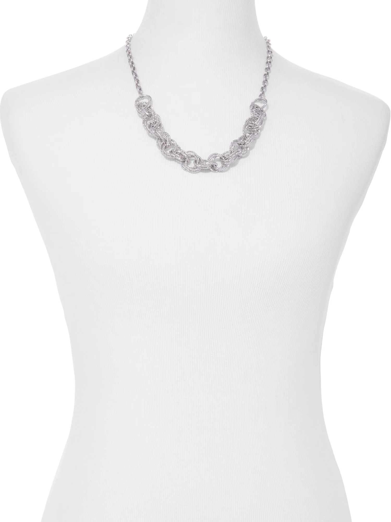 Silvertone Link Necklace - Image 2