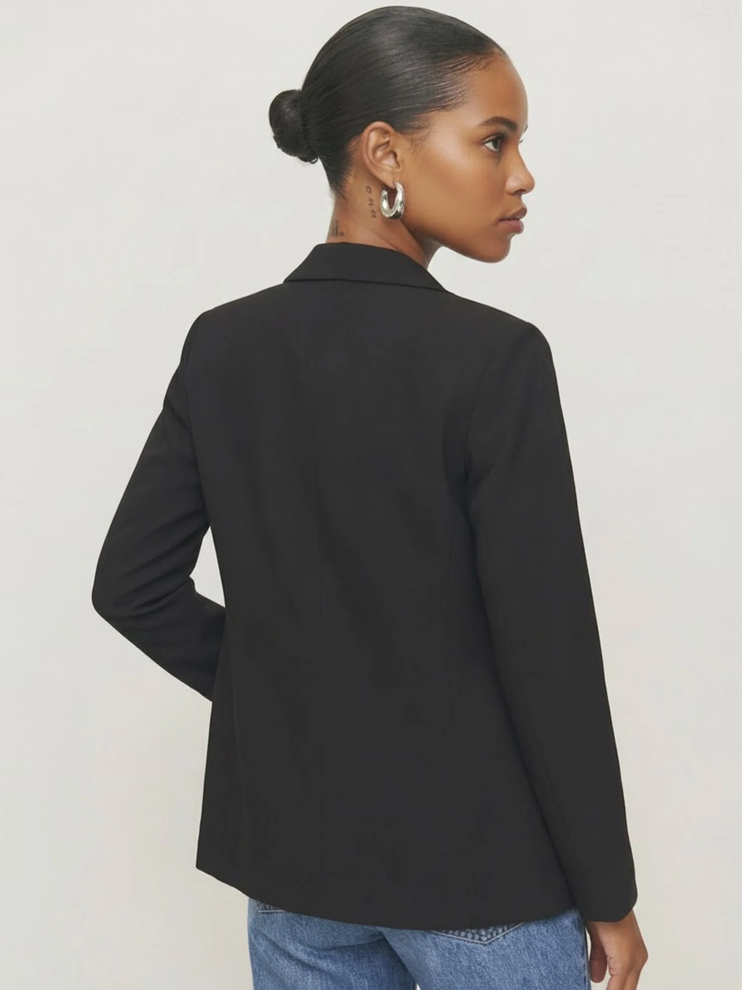 Single Breasted Classic Tailored Striped Blazer - Image 3