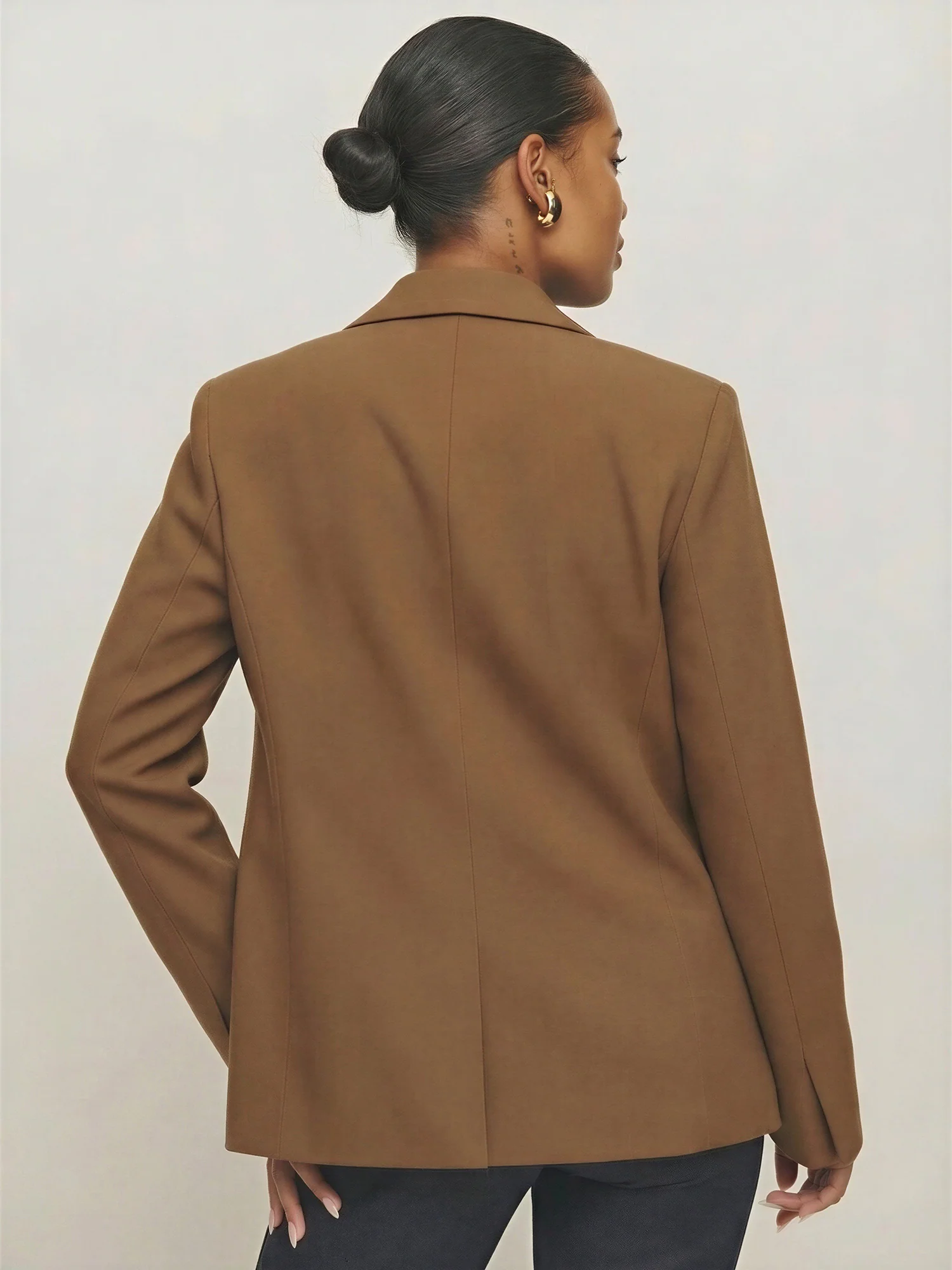 Single Breasted Classic Tailored Striped Blazer - Image 8