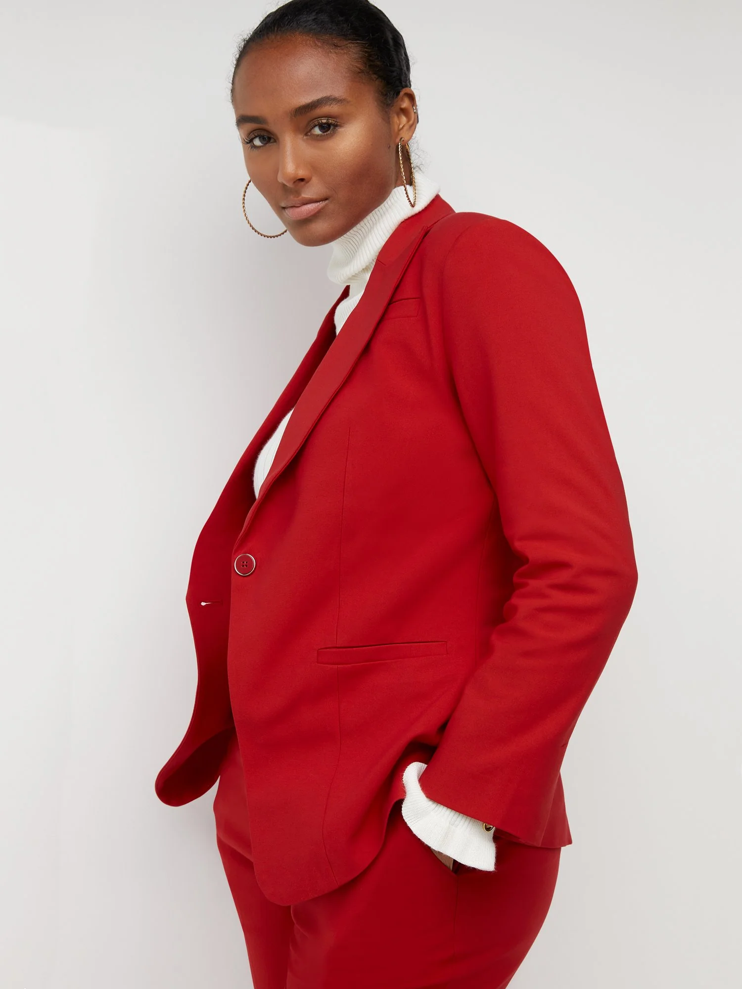 Single-Button Cutaway Blazer - All Season Stretch - Image 8