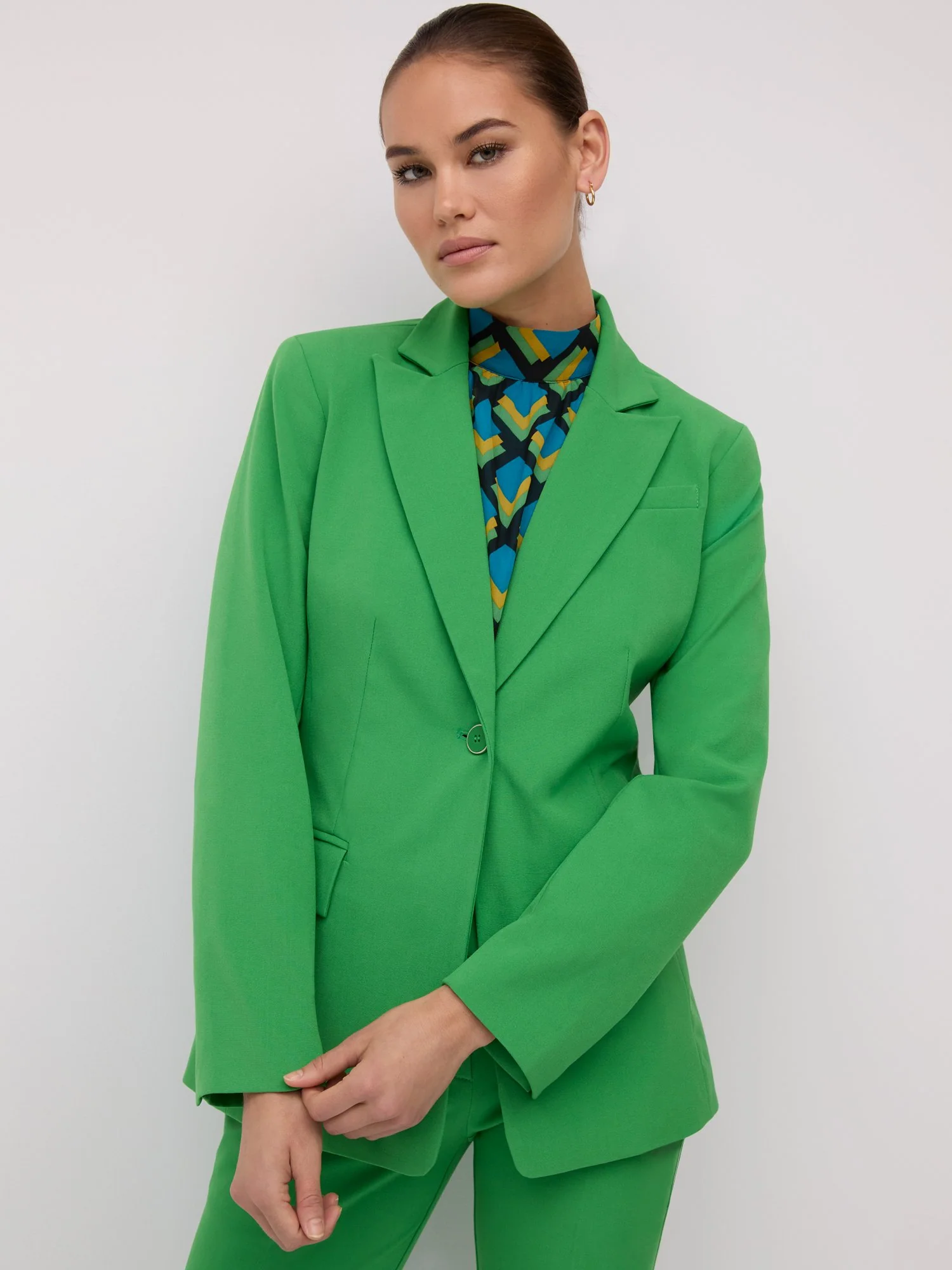 Single-Button Oversized Blazer - Essential Stretch - Image 4