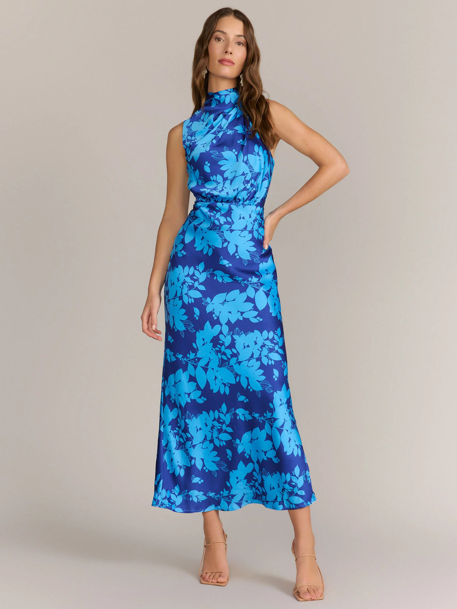 Lena Sleeveless Mock Neck Floral Midi Dress - Brands We Love