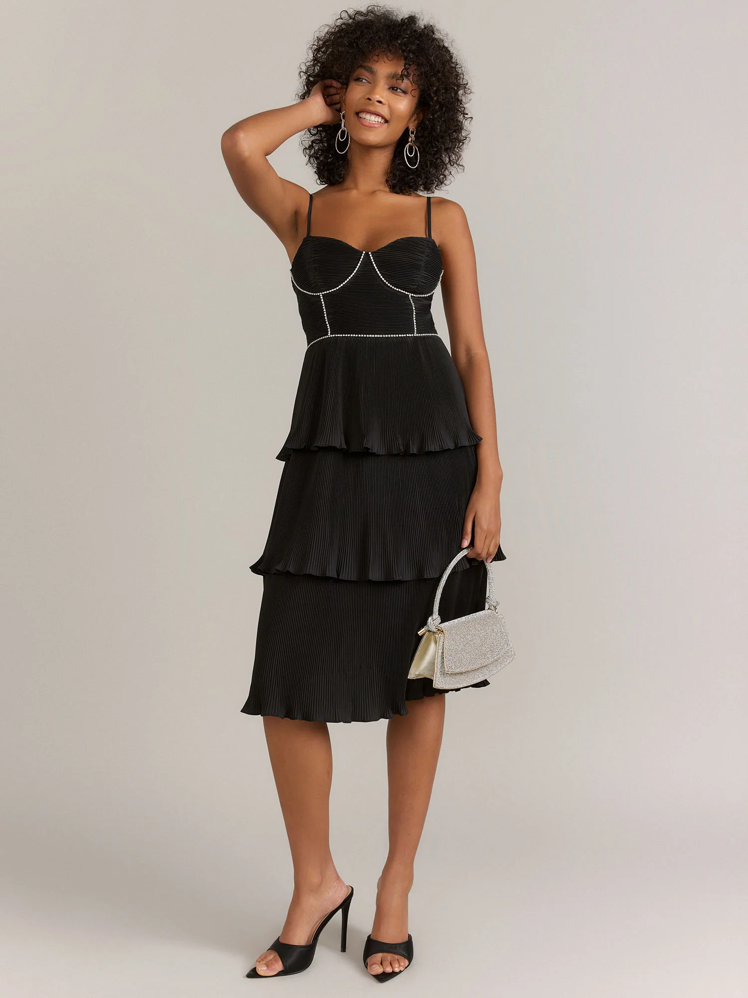 Do + Be Crystal Chain Pleated Tiered Dress - Brands We Love