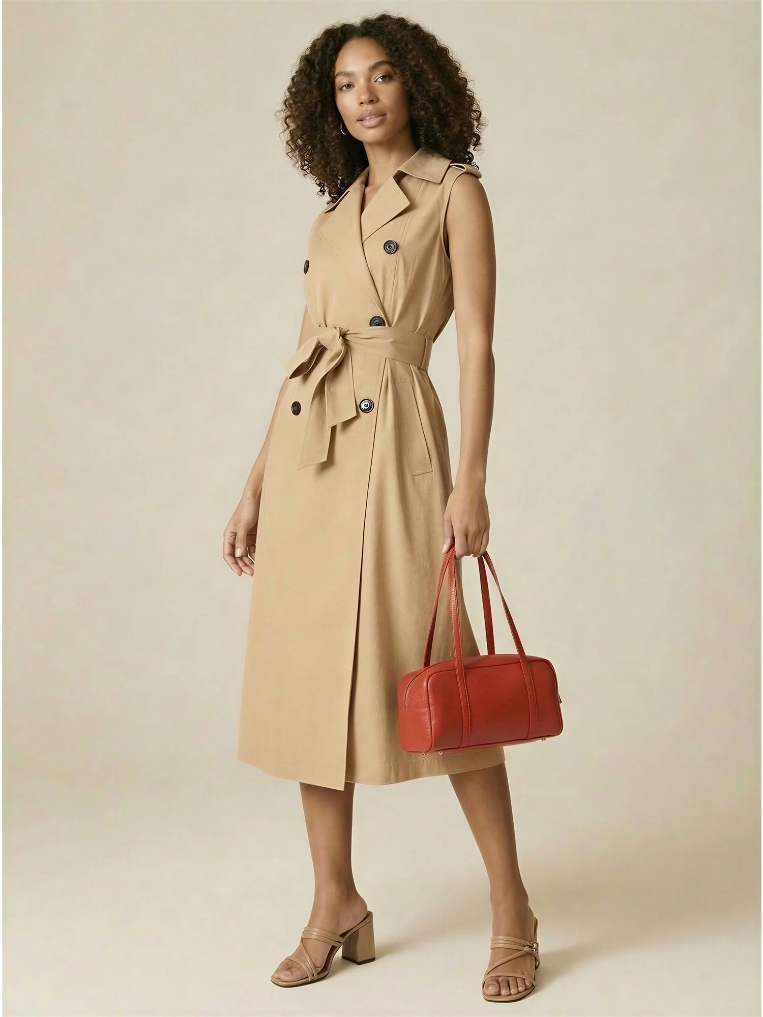 Double Breasted Blazer Fit And Flare Midi Dress - Image 2