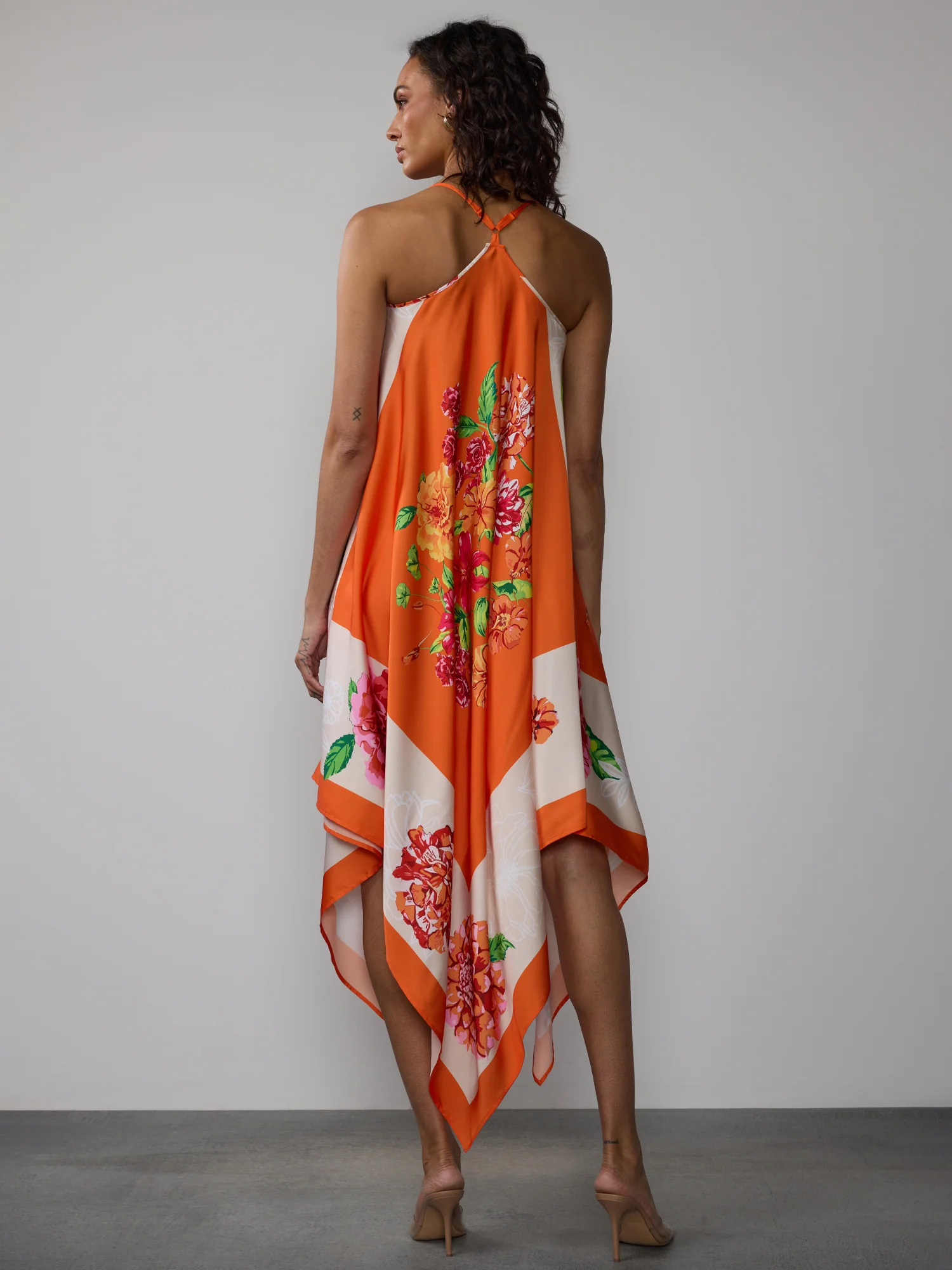 Floral Hanky Hem Slip Midi Dress - Image 3