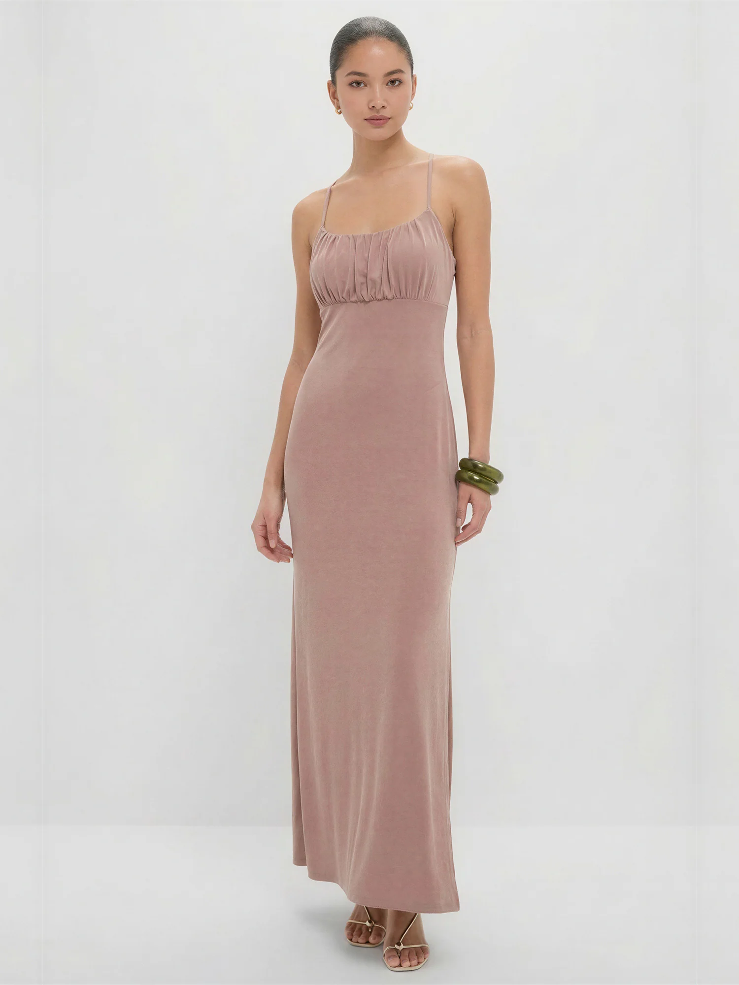 Sleeveless Halter Neck Jersey Maxi Dress - Image 3
