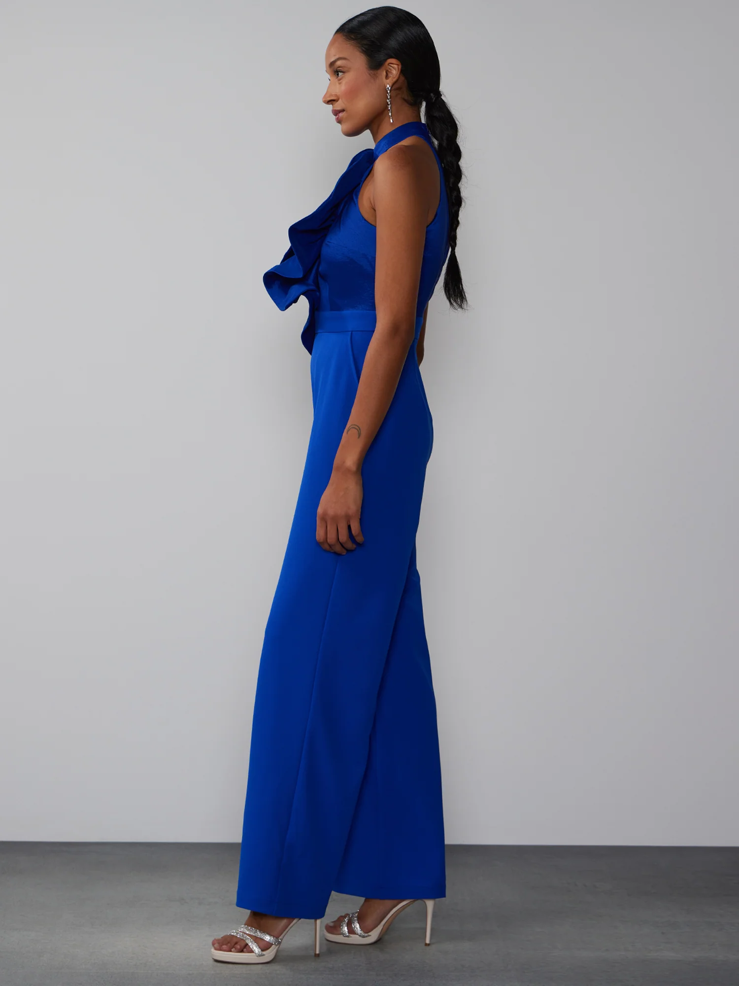 Sleeveless Halter Neck Rosette Jumpsuit - Image 2