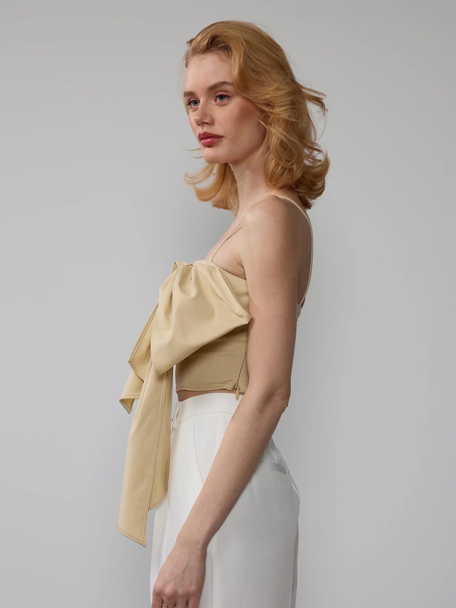 Sleeveless Stripe Bow Top - Image 2